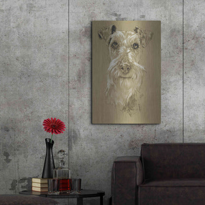 Luxe Metal Art 'Irish Terrier' by Barbara Keith, Metal Wall Art,24x36