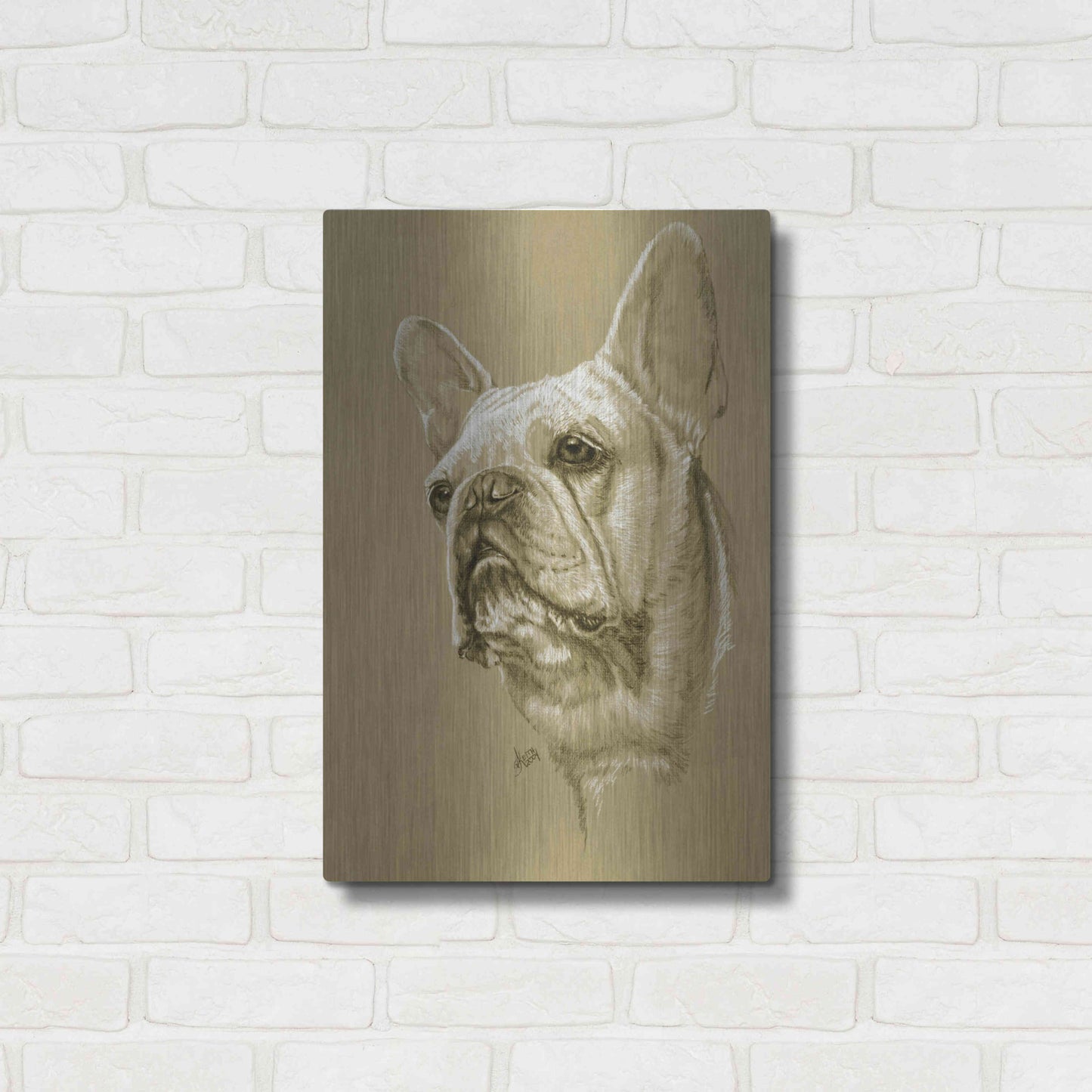 Luxe Metal Art 'French Bulldog' by Barbara Keith, Metal Wall Art,16x24