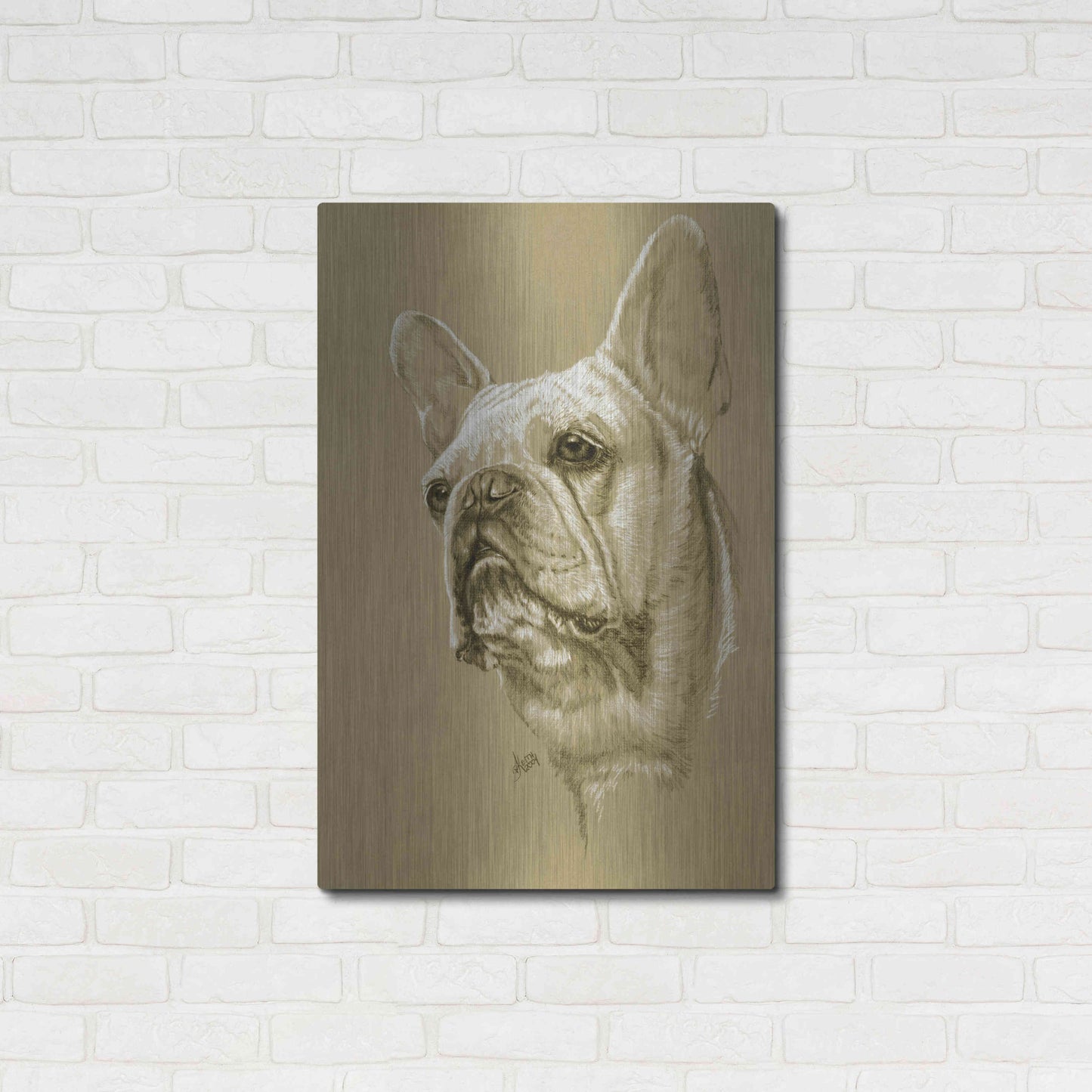 Luxe Metal Art 'French Bulldog' by Barbara Keith, Metal Wall Art,24x36