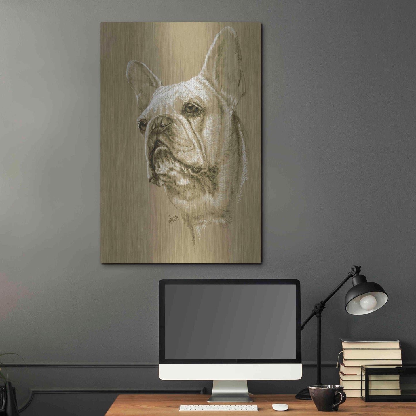 Luxe Metal Art 'French Bulldog' by Barbara Keith, Metal Wall Art,24x36