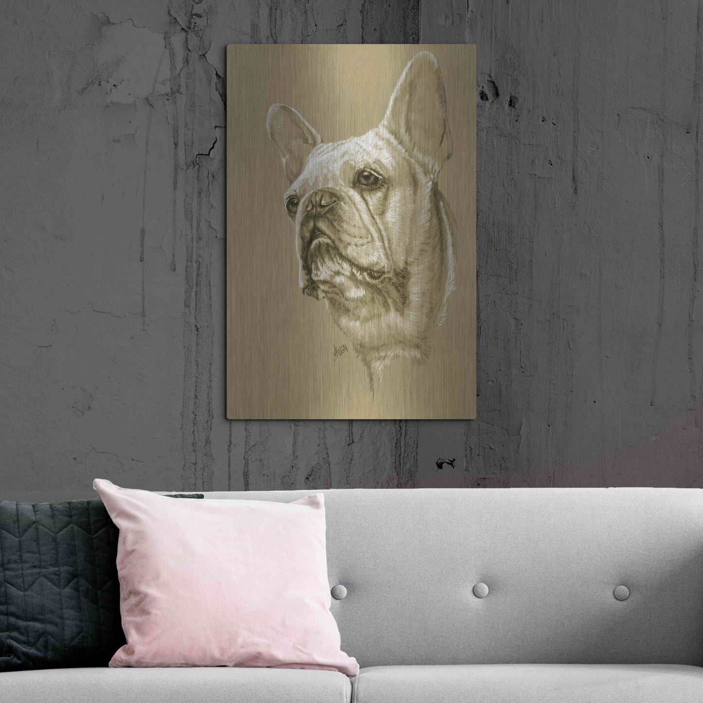 Luxe Metal Art 'French Bulldog' by Barbara Keith, Metal Wall Art,24x36