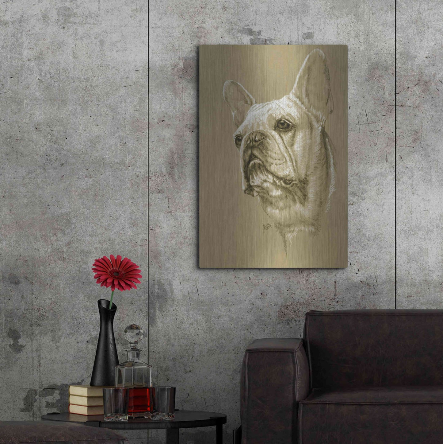 Luxe Metal Art 'French Bulldog' by Barbara Keith, Metal Wall Art,24x36