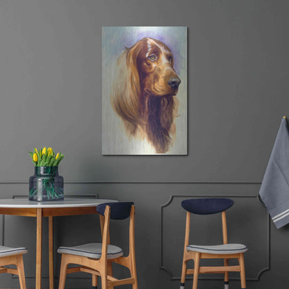 Luxe Metal Art 'Irish Setter' by Barbara Keith, Metal Wall Art,24x36