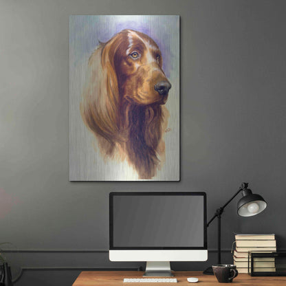 Luxe Metal Art 'Irish Setter' by Barbara Keith, Metal Wall Art,24x36