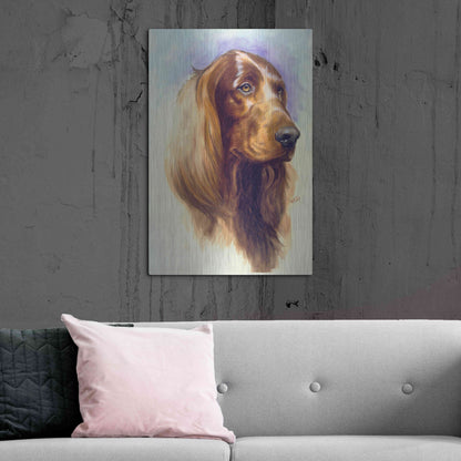 Luxe Metal Art 'Irish Setter' by Barbara Keith, Metal Wall Art,24x36
