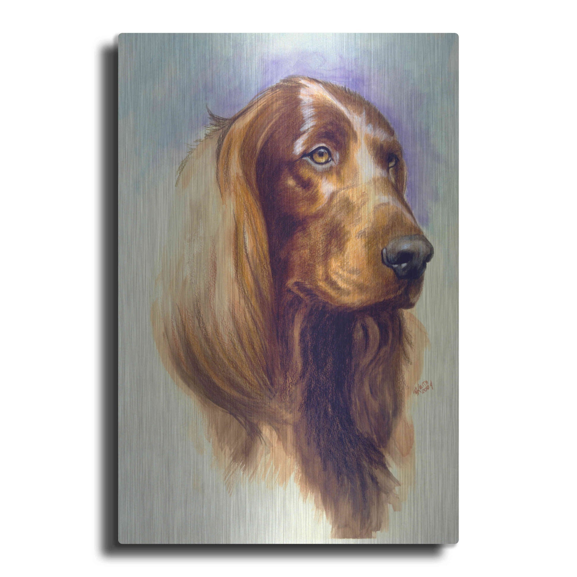 Luxe Metal Art 'Irish Setter' by Barbara Keith, Metal Wall Art