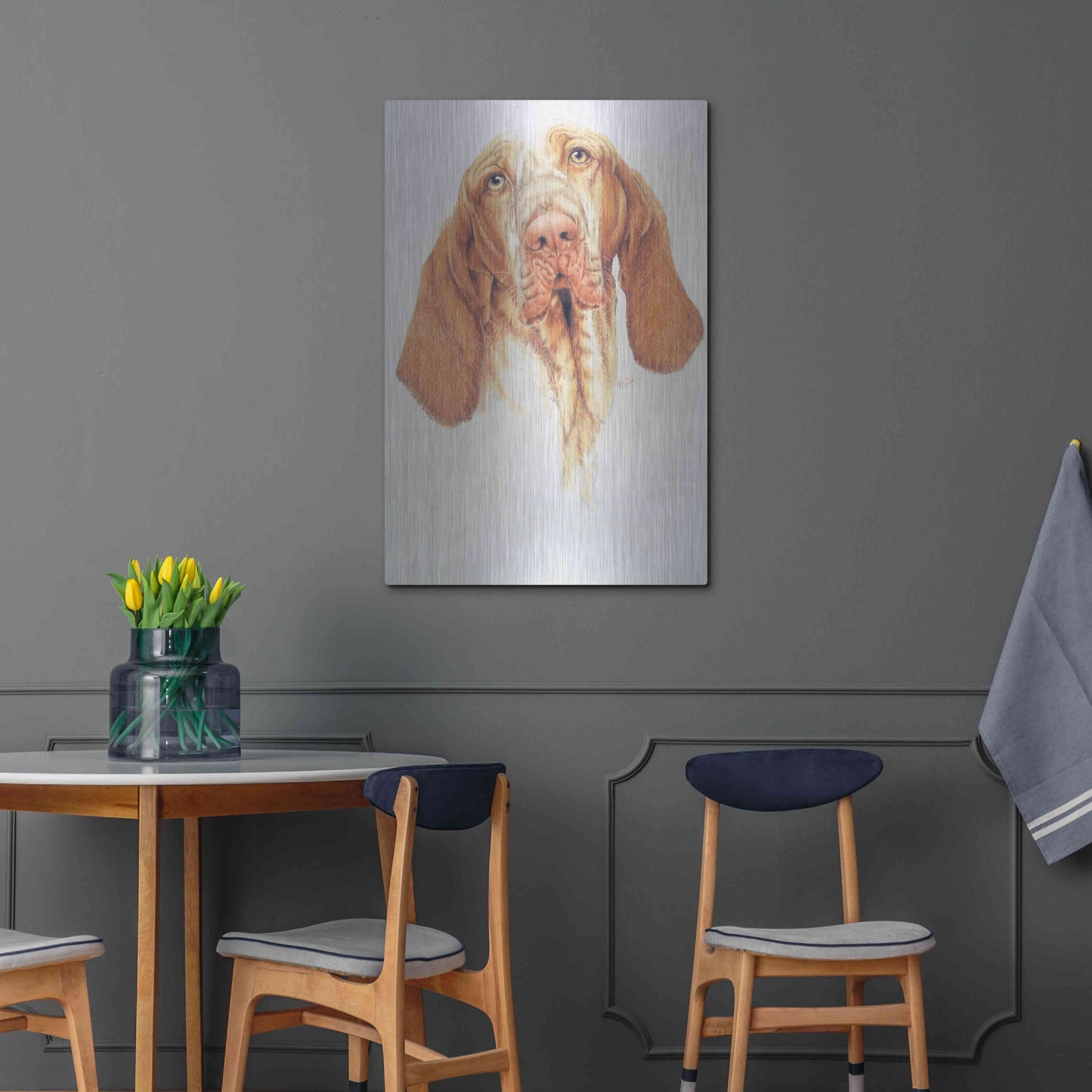 Luxe Metal Art 'Bracco Italiano' by Barbara Keith, Metal Wall Art,24x36