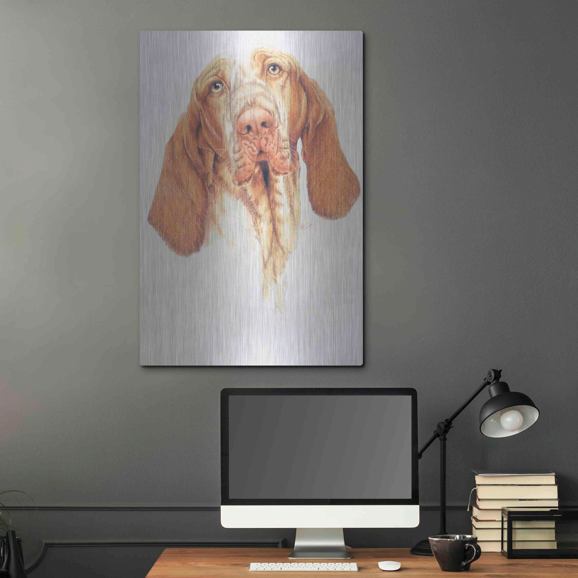 Luxe Metal Art 'Bracco Italiano' by Barbara Keith, Metal Wall Art,24x36