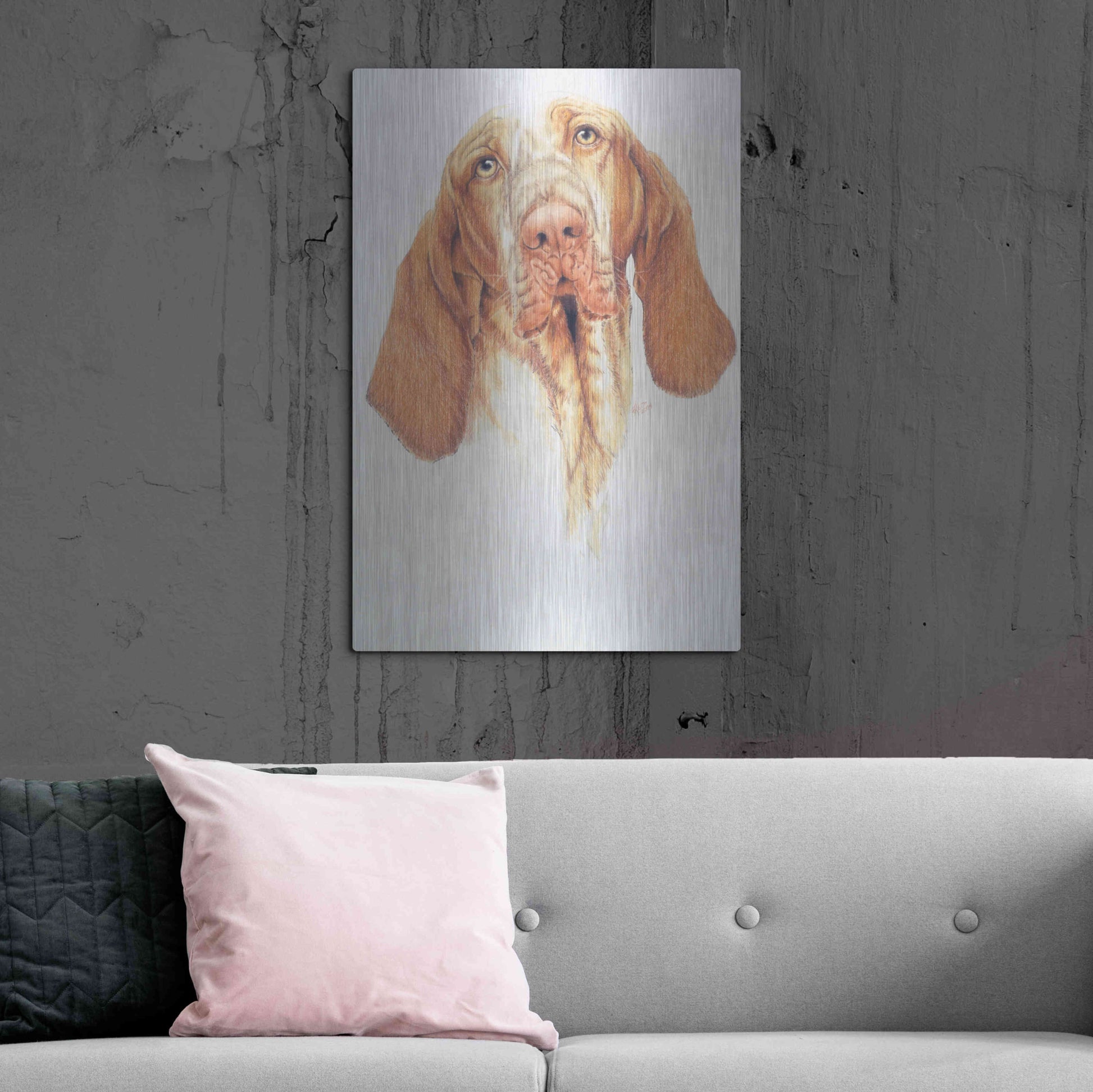 Luxe Metal Art 'Bracco Italiano' by Barbara Keith, Metal Wall Art,24x36