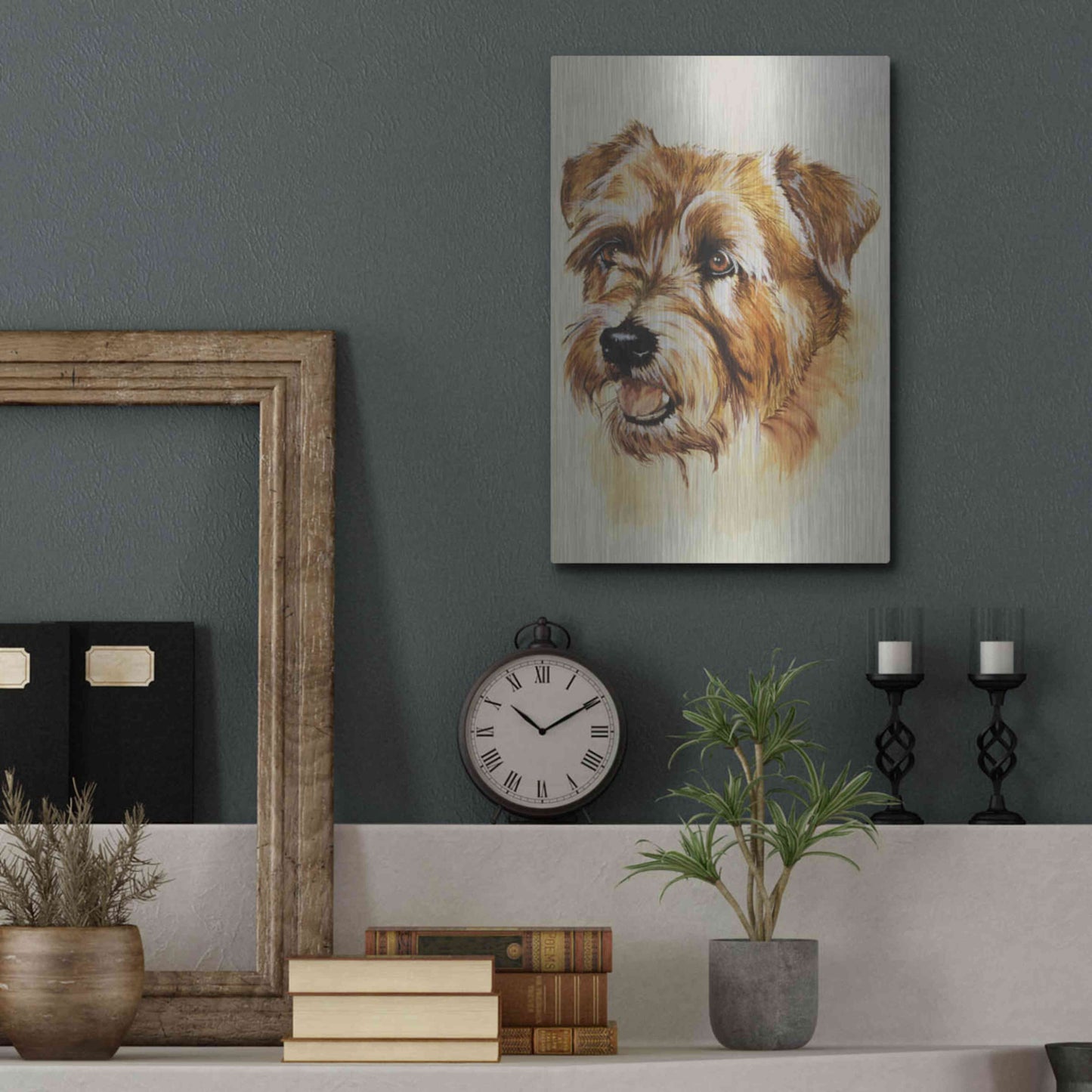 Luxe Metal Art 'Norfolk Terrier' by Barbara Keith, Metal Wall Art,12x16