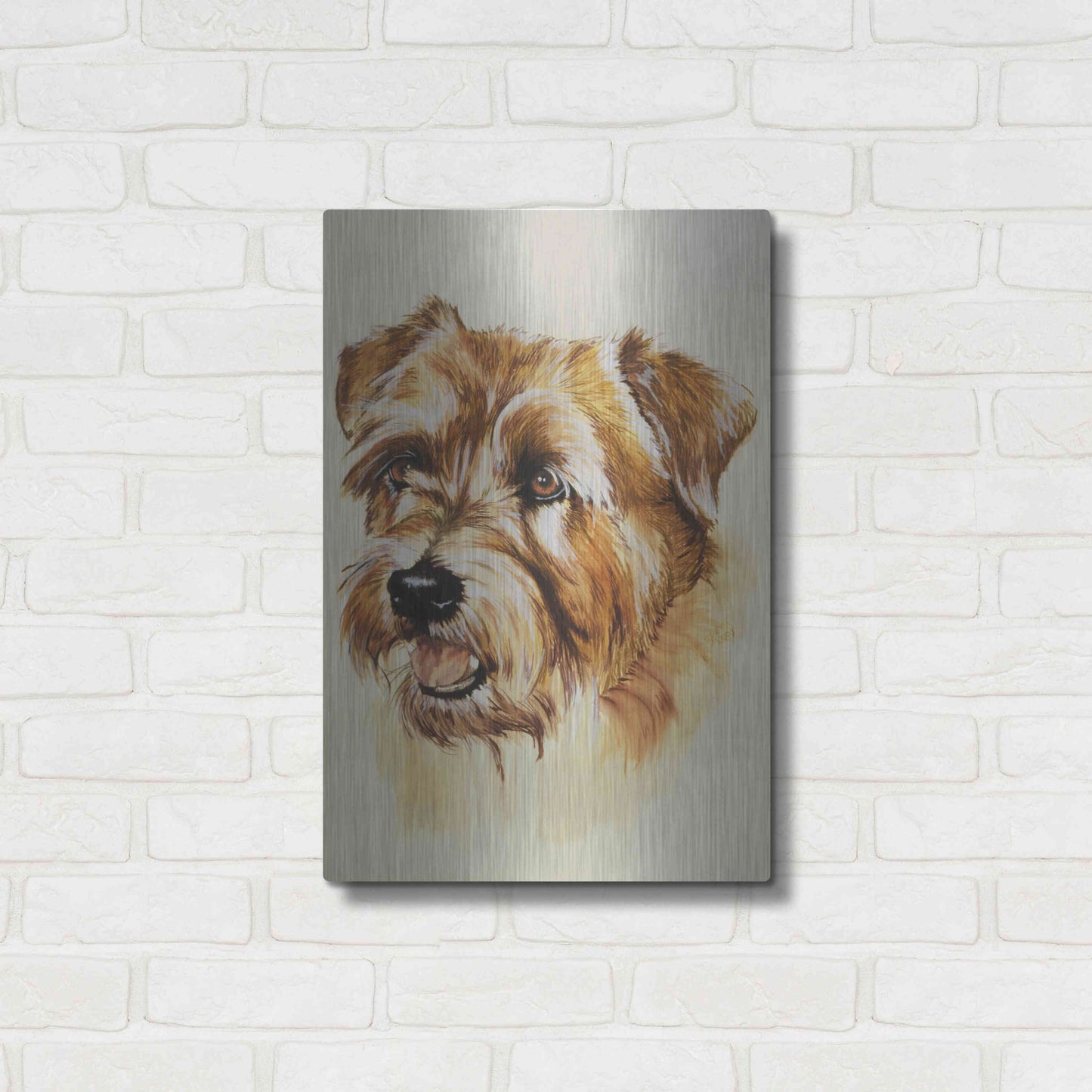 Luxe Metal Art 'Norfolk Terrier' by Barbara Keith, Metal Wall Art,16x24