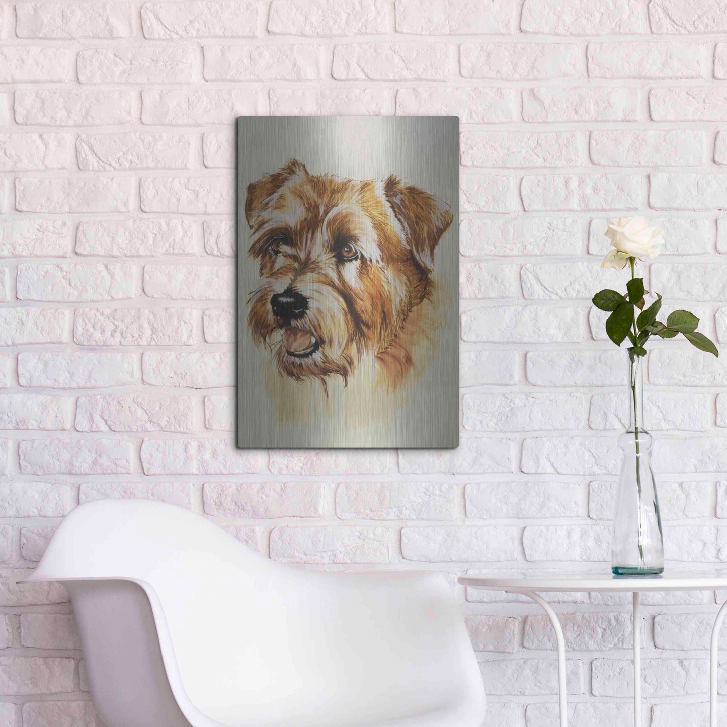 Luxe Metal Art 'Norfolk Terrier' by Barbara Keith, Metal Wall Art,16x24