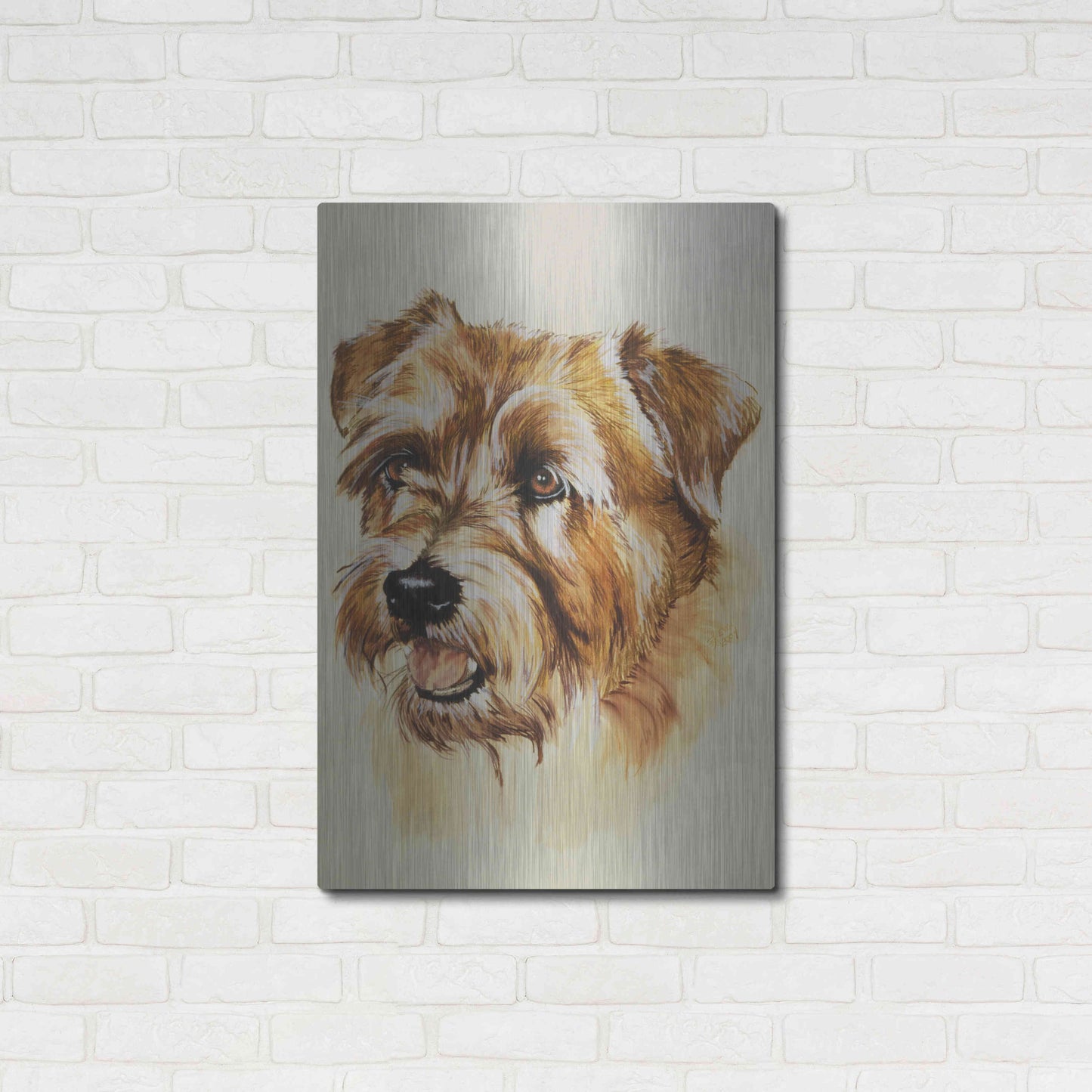 Luxe Metal Art 'Norfolk Terrier' by Barbara Keith, Metal Wall Art,24x36