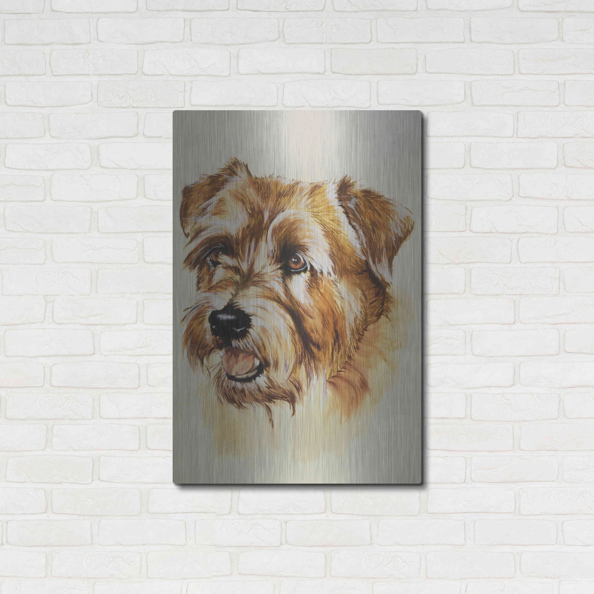 Luxe Metal Art 'Norfolk Terrier' by Barbara Keith, Metal Wall Art,24x36
