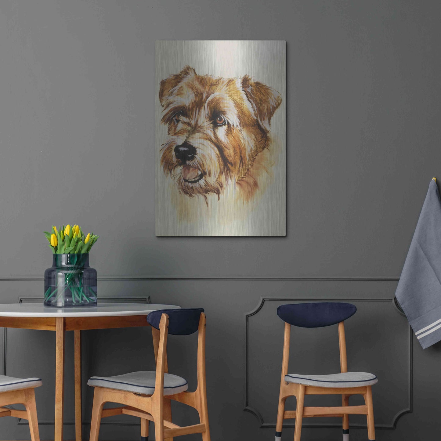 Luxe Metal Art 'Norfolk Terrier' by Barbara Keith, Metal Wall Art,24x36