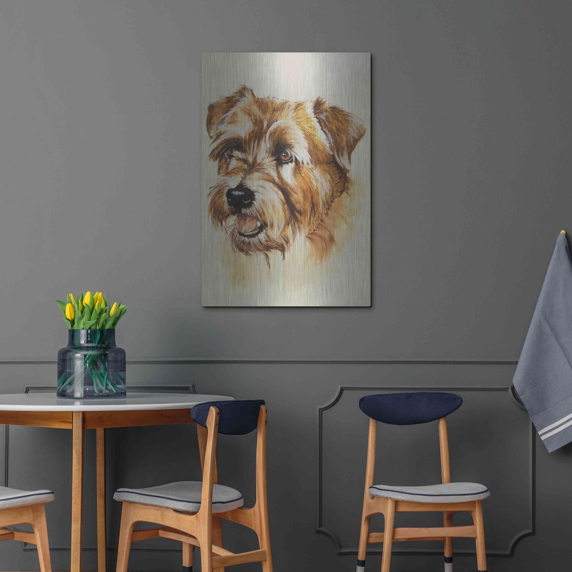 Luxe Metal Art 'Norfolk Terrier' by Barbara Keith, Metal Wall Art,24x36