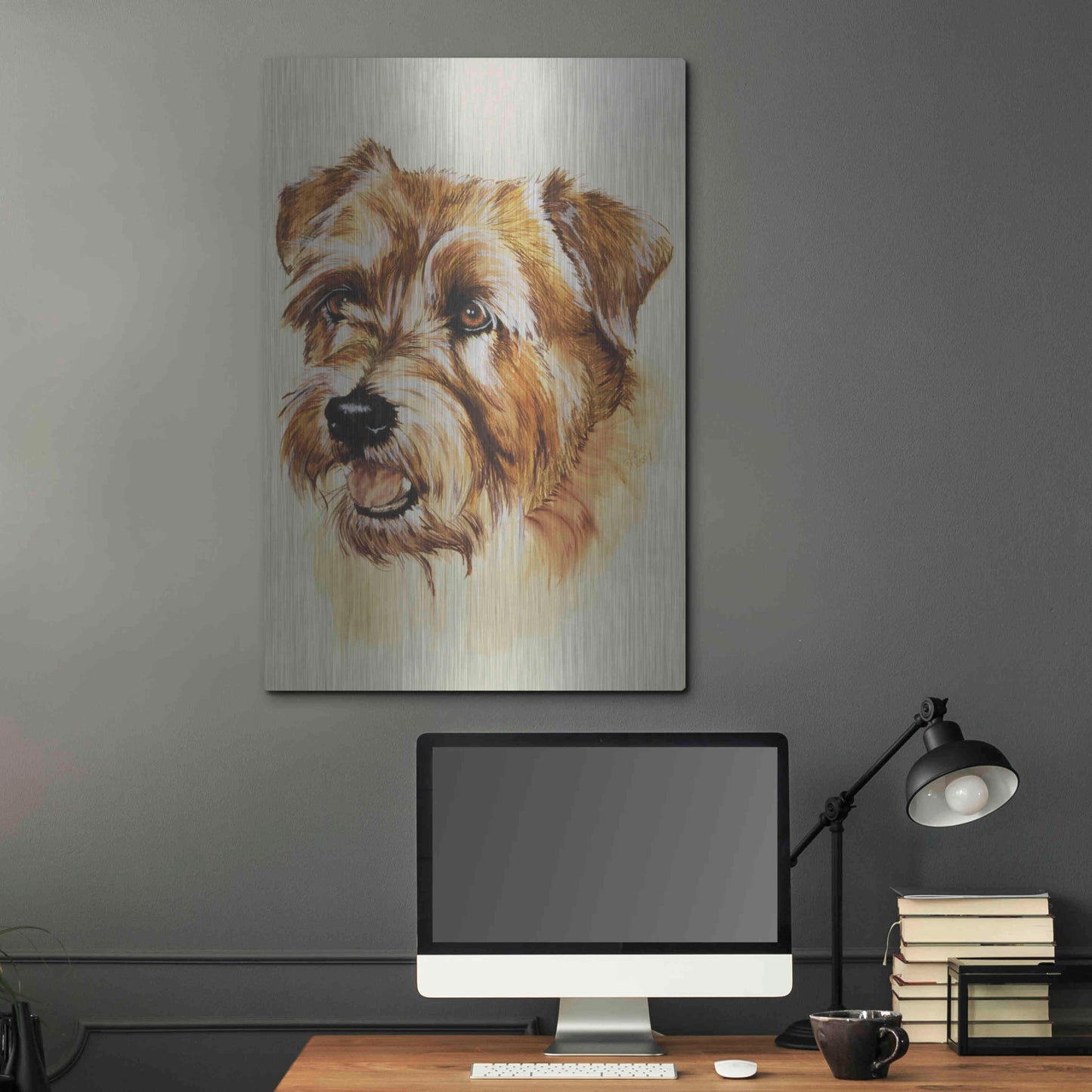 Luxe Metal Art 'Norfolk Terrier' by Barbara Keith, Metal Wall Art,24x36