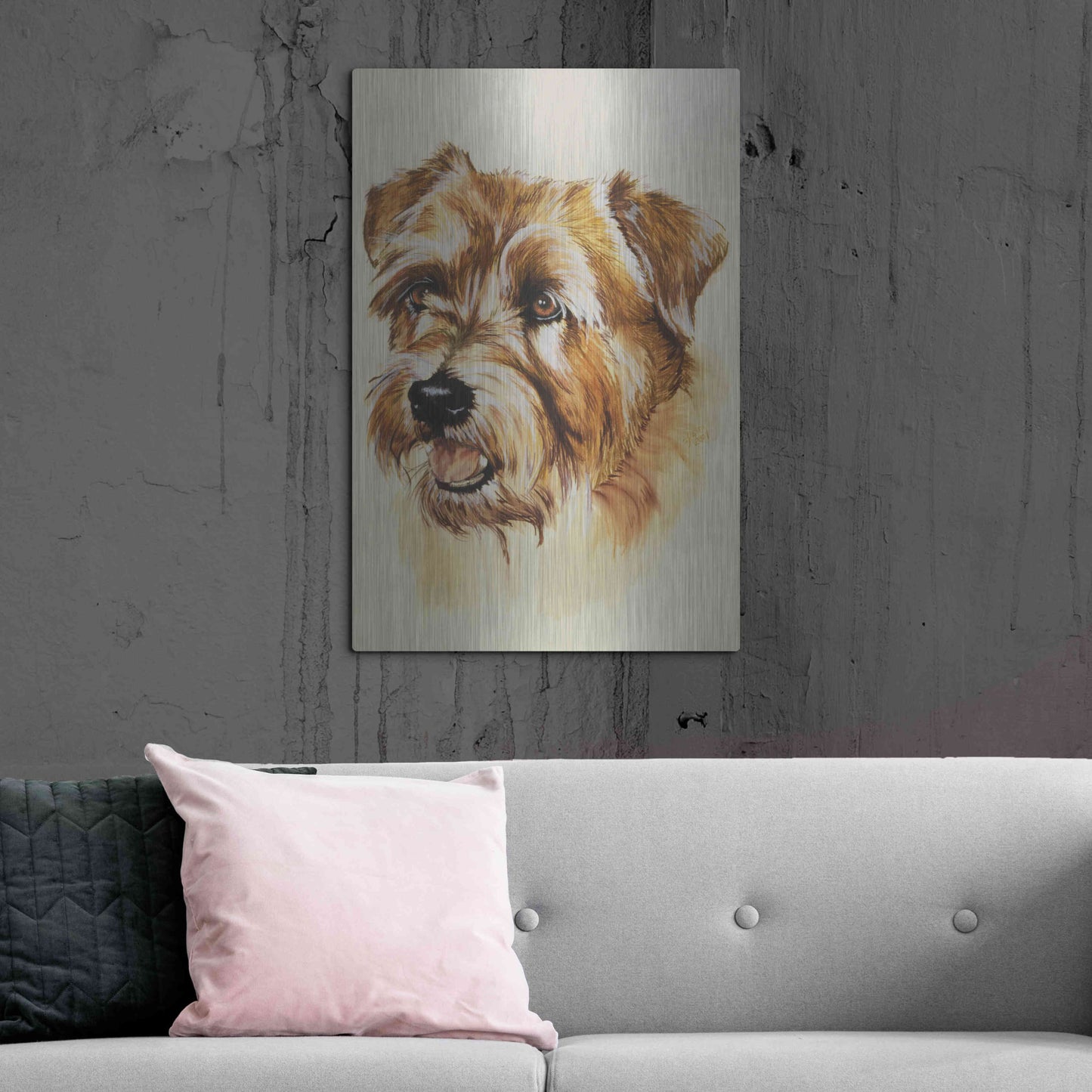 Luxe Metal Art 'Norfolk Terrier' by Barbara Keith, Metal Wall Art,24x36