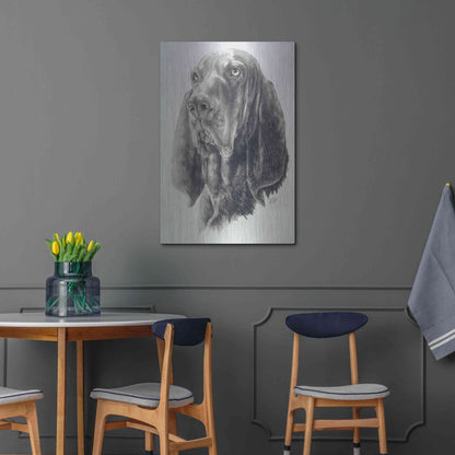 Luxe Metal Art 'Black & Tan Coonhound' by Barbara Keith, Metal Wall Art,24x36