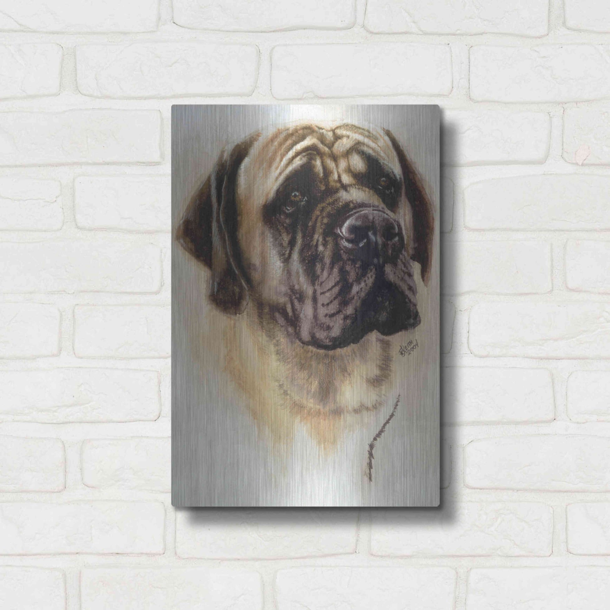 Luxe Metal Art 'Mastiff' by Barbara Keith, Metal Wall Art,12x16