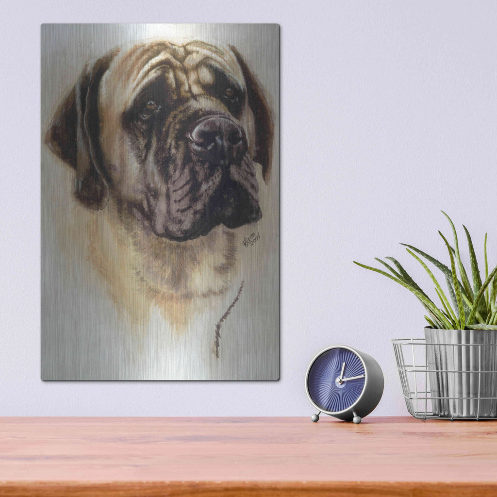 Luxe Metal Art 'Mastiff' by Barbara Keith, Metal Wall Art,12x16