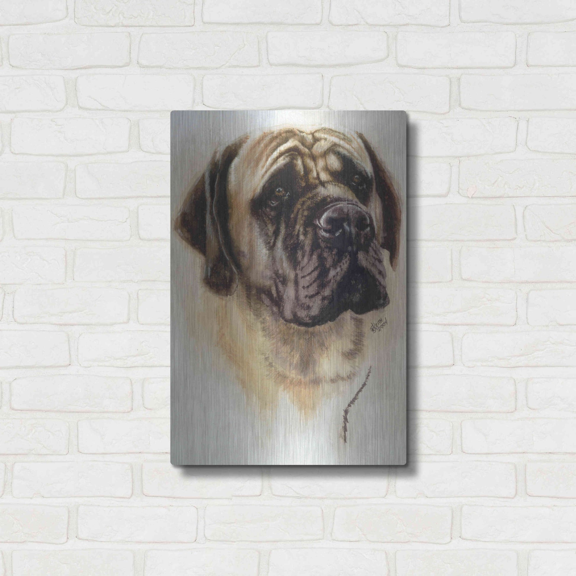 Luxe Metal Art 'Mastiff' by Barbara Keith, Metal Wall Art,16x24