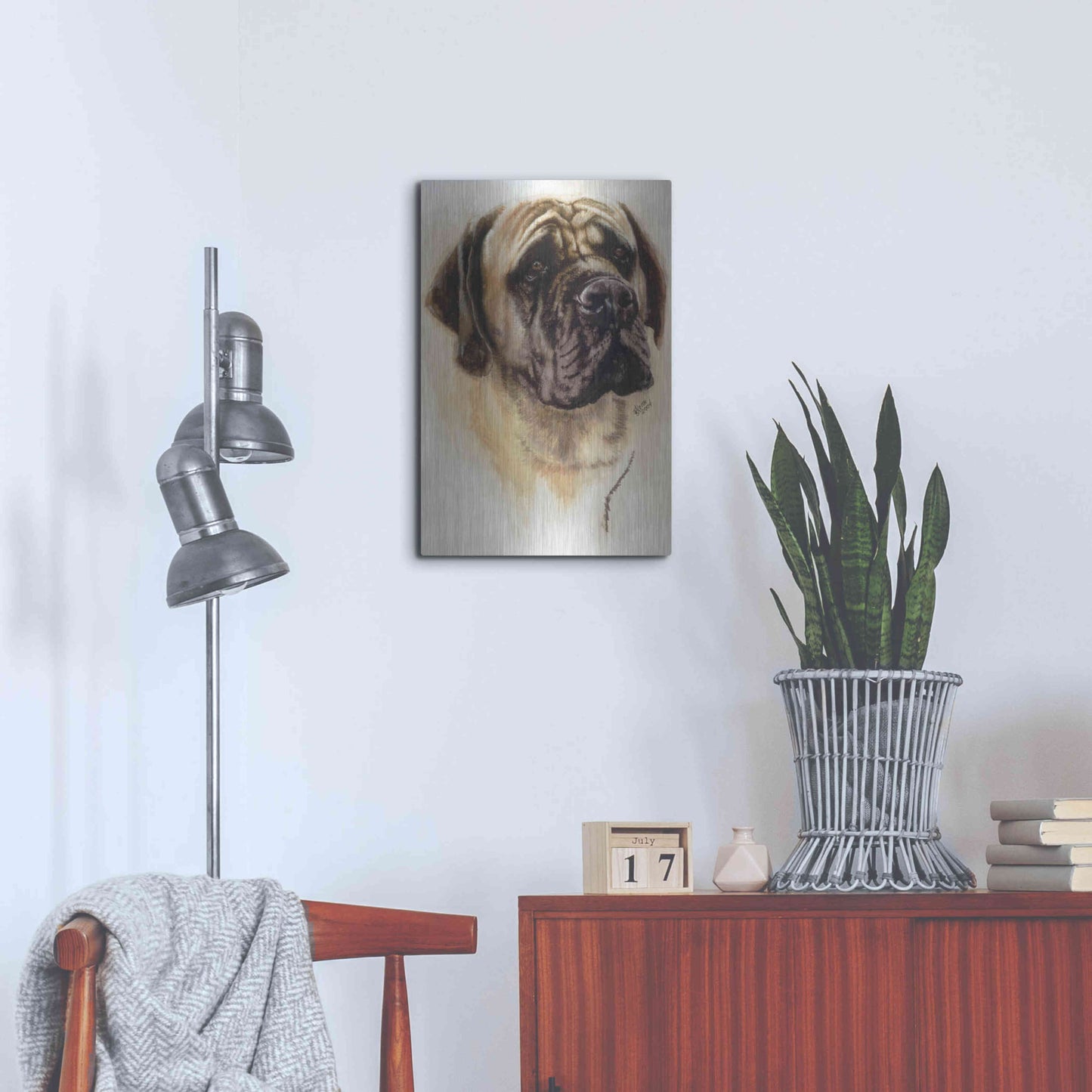 Luxe Metal Art 'Mastiff' by Barbara Keith, Metal Wall Art,16x24