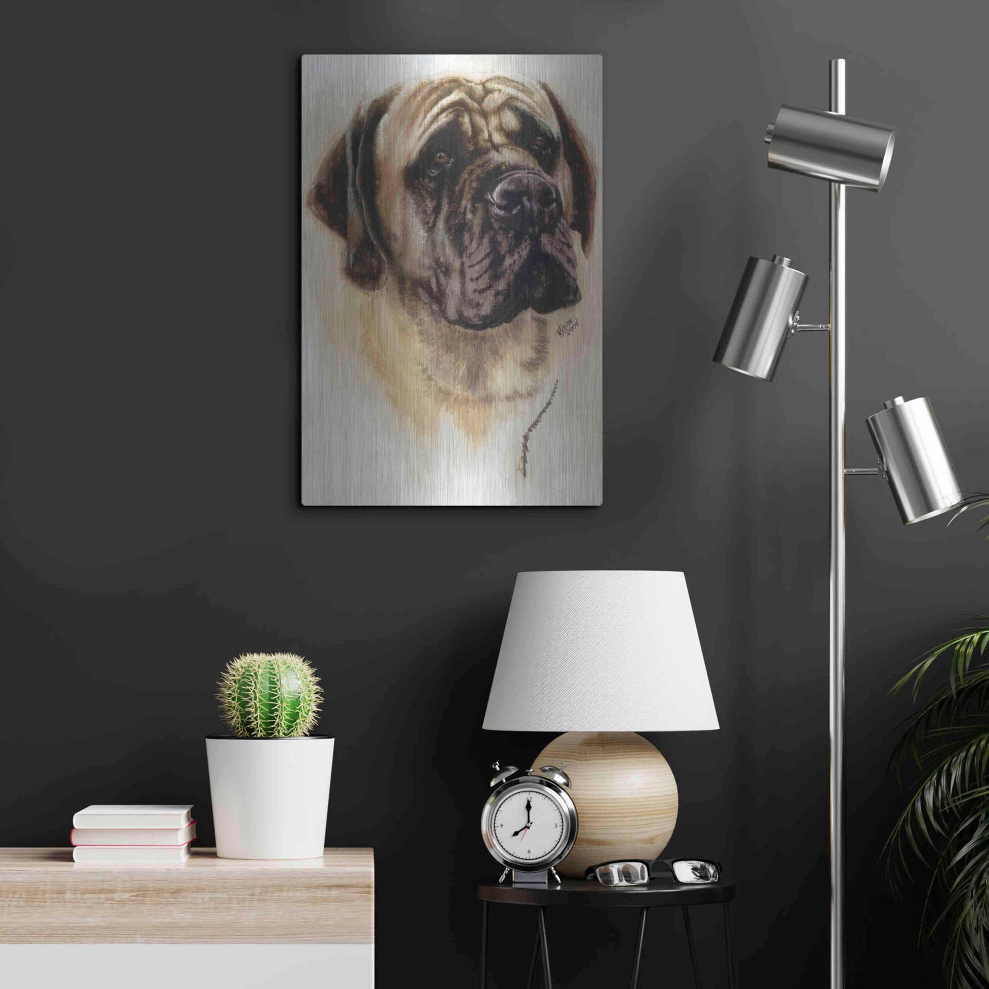 Luxe Metal Art 'Mastiff' by Barbara Keith, Metal Wall Art,16x24