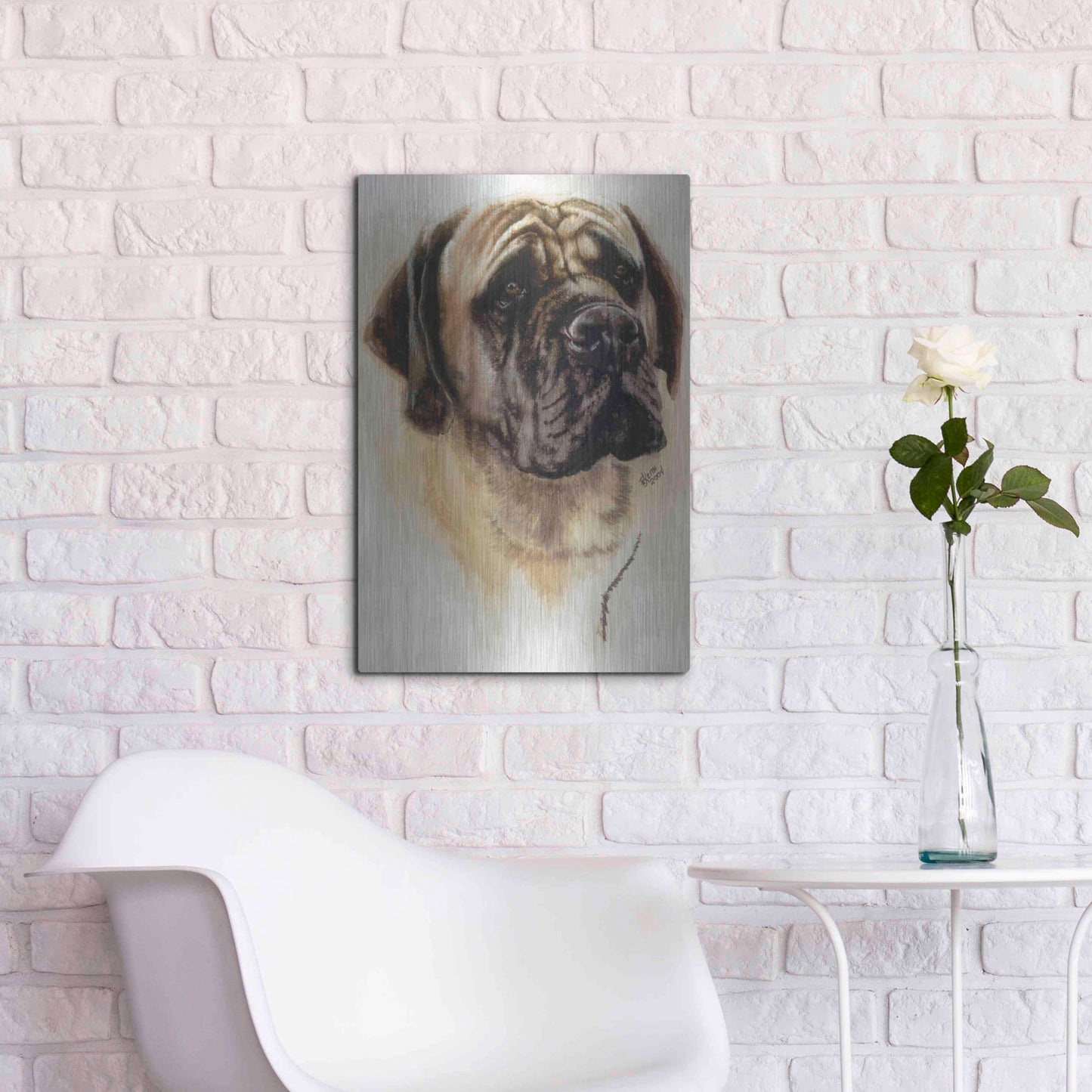 Luxe Metal Art 'Mastiff' by Barbara Keith, Metal Wall Art,16x24