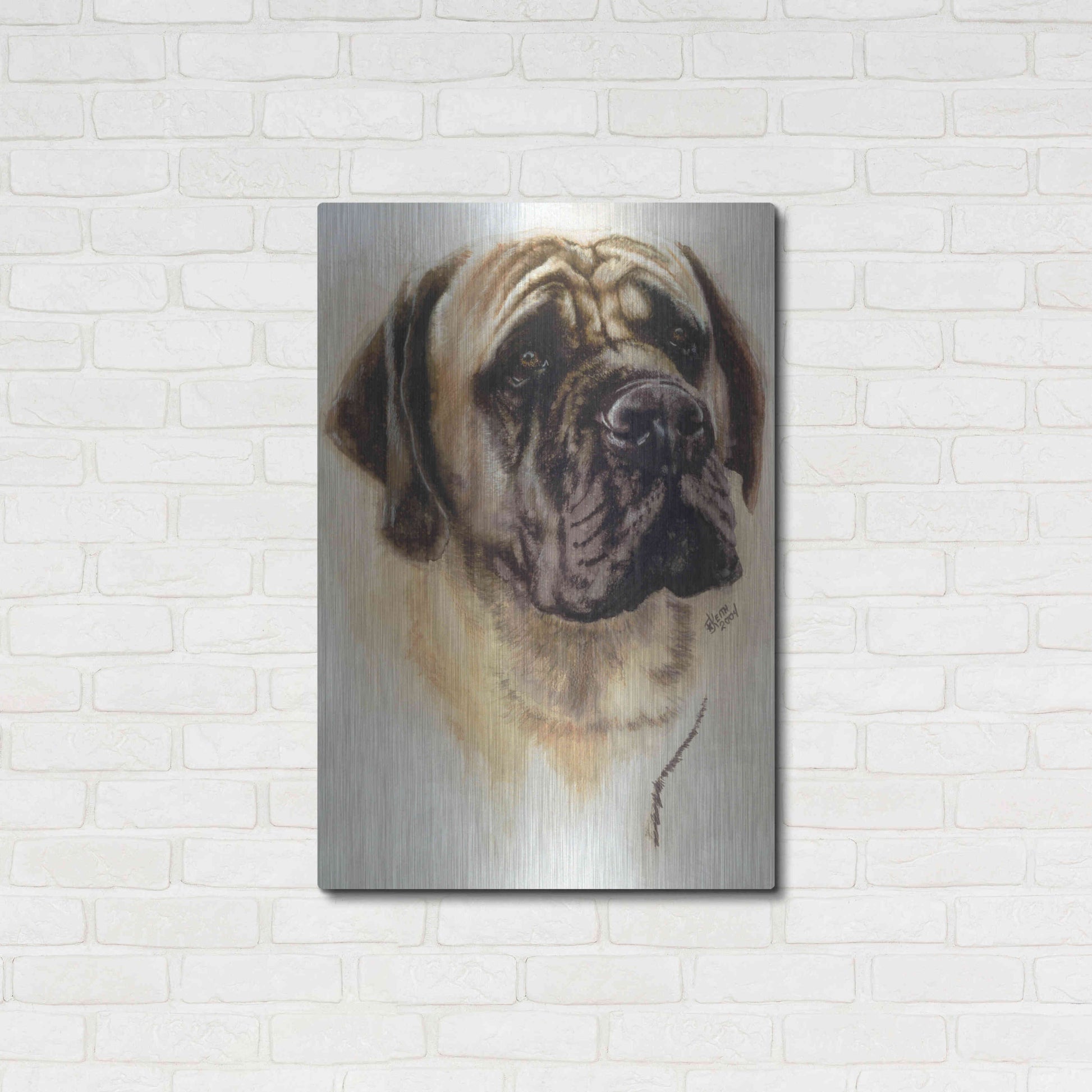 Luxe Metal Art 'Mastiff' by Barbara Keith, Metal Wall Art,24x36