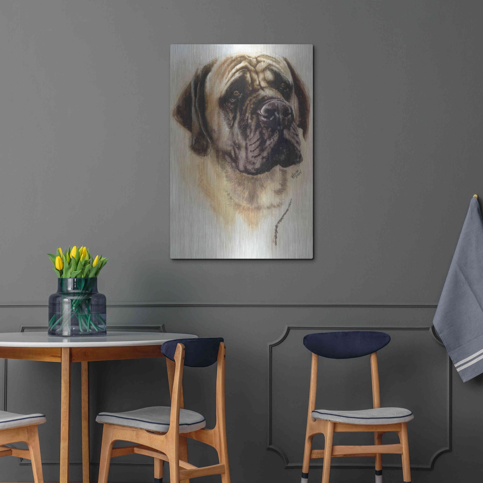 Luxe Metal Art 'Mastiff' by Barbara Keith, Metal Wall Art,24x36