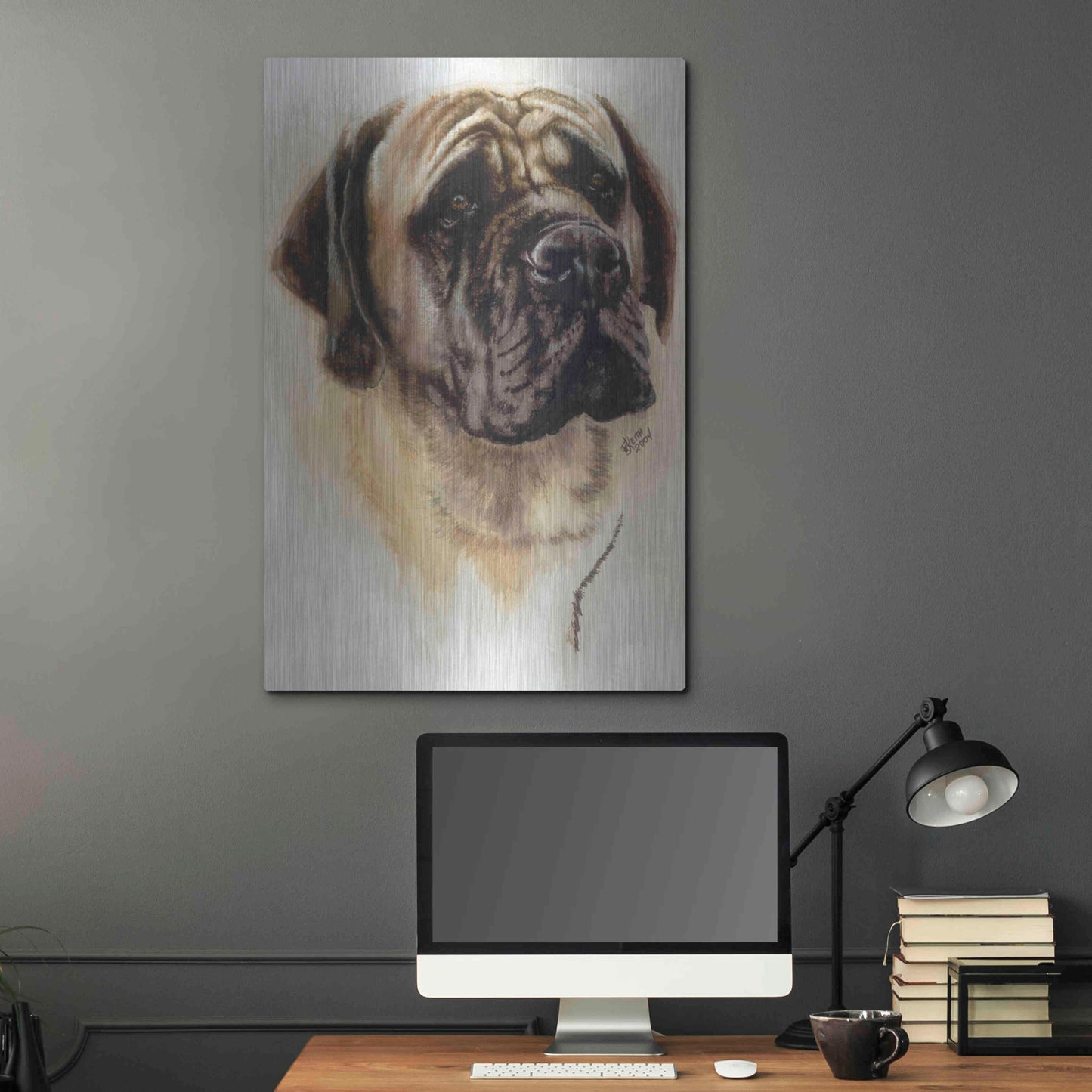 Luxe Metal Art 'Mastiff' by Barbara Keith, Metal Wall Art,24x36