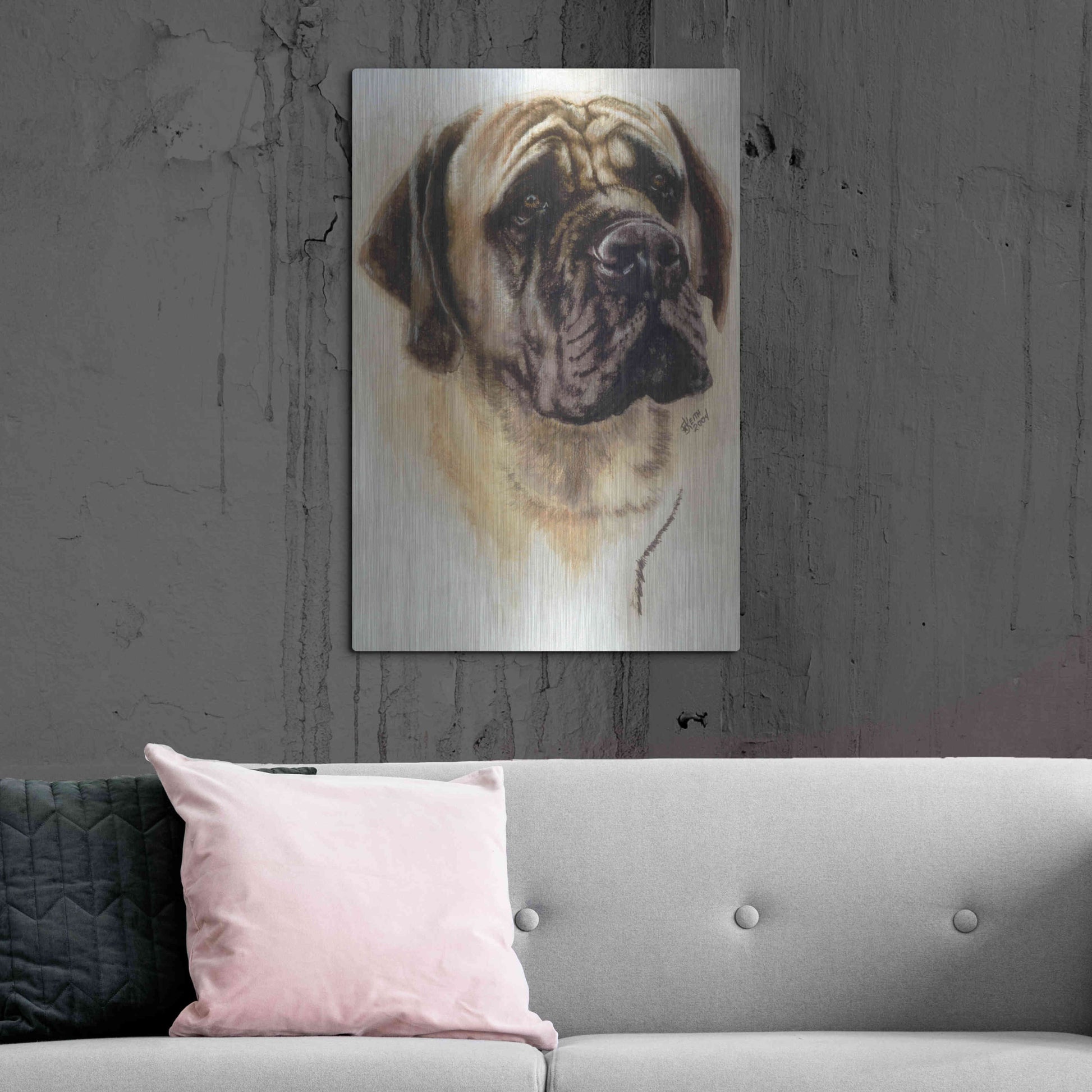 Luxe Metal Art 'Mastiff' by Barbara Keith, Metal Wall Art,24x36