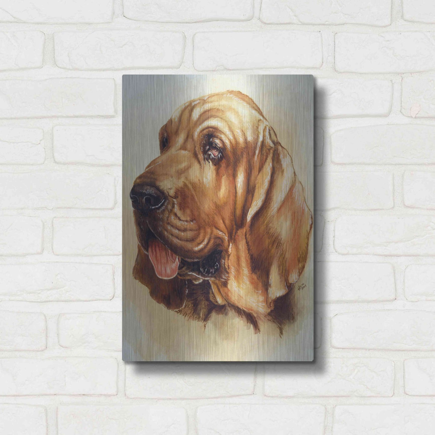 Luxe Metal Art 'Blood Hound' by Barbara Keith, Metal Wall Art,12x16