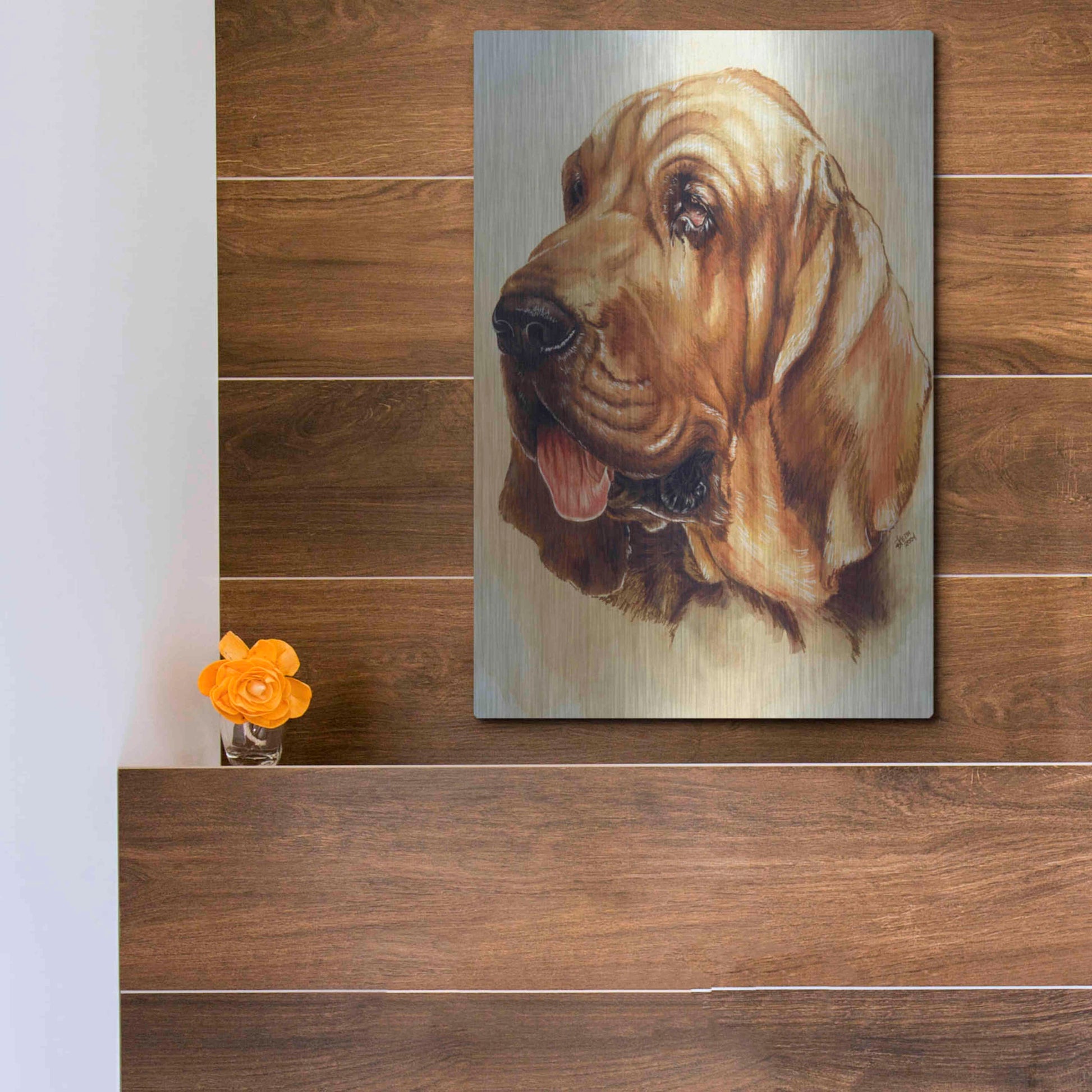 Luxe Metal Art 'Blood Hound' by Barbara Keith, Metal Wall Art,12x16