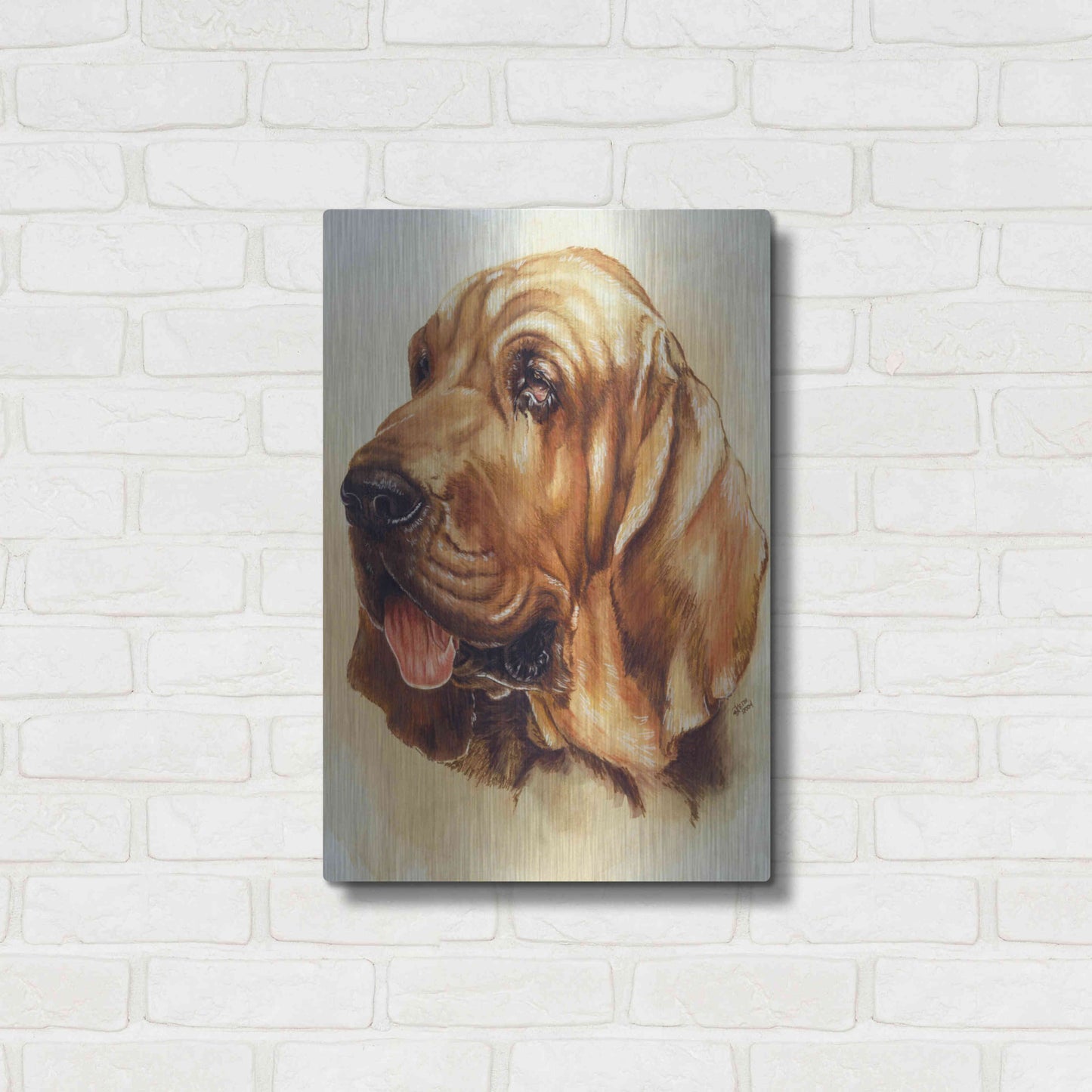 Luxe Metal Art 'Blood Hound' by Barbara Keith, Metal Wall Art,16x24