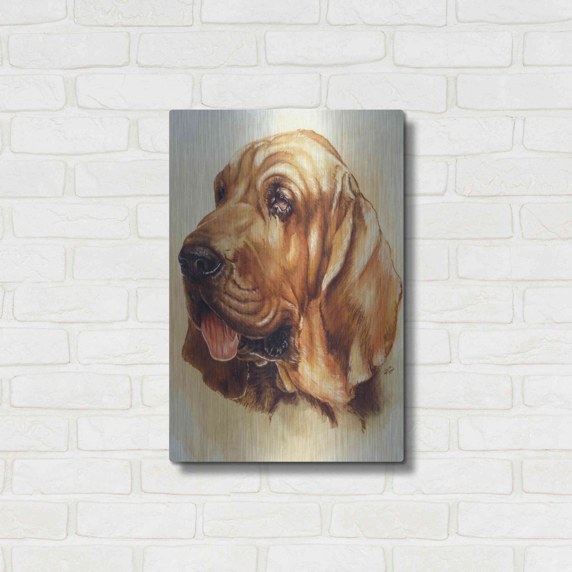 Luxe Metal Art 'Blood Hound' by Barbara Keith, Metal Wall Art,16x24