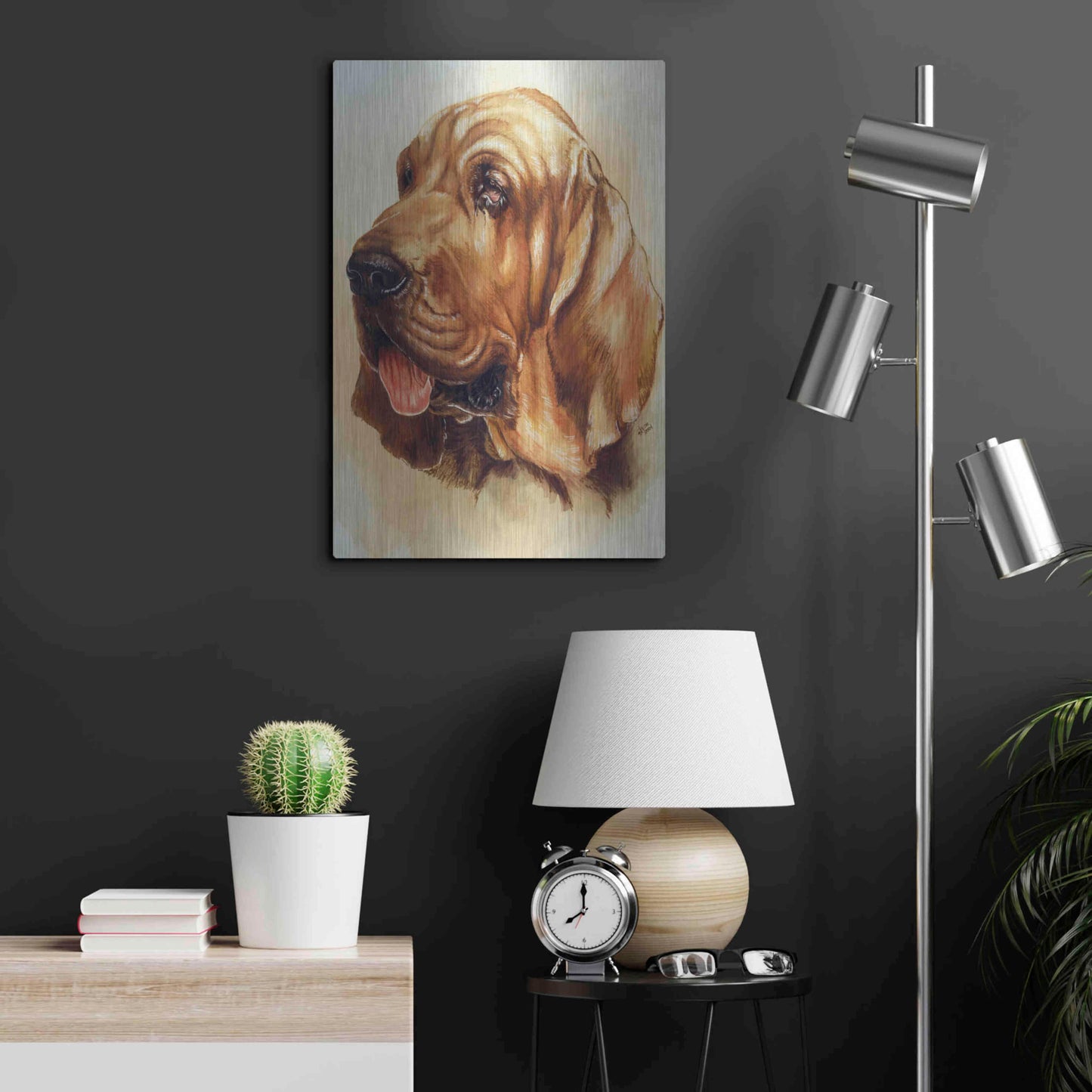 Luxe Metal Art 'Blood Hound' by Barbara Keith, Metal Wall Art,16x24