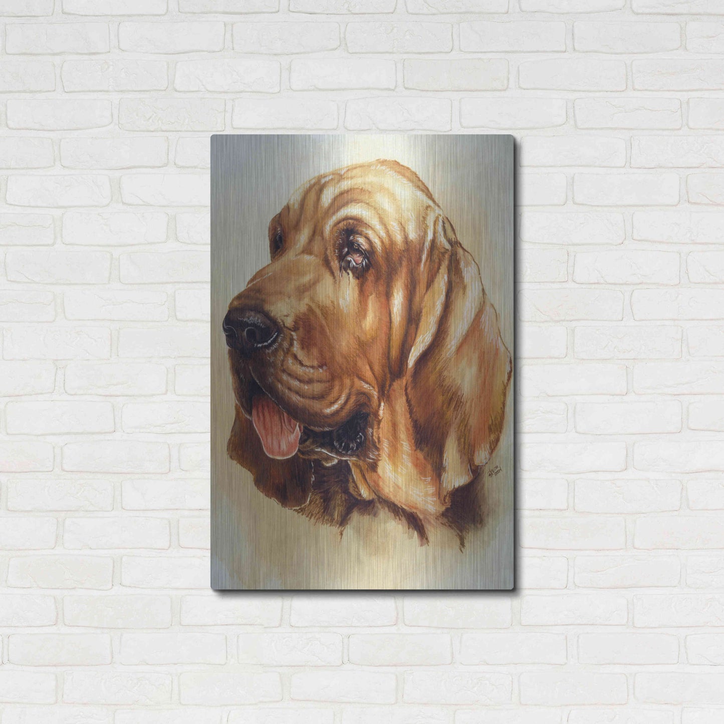 Luxe Metal Art 'Blood Hound' by Barbara Keith, Metal Wall Art,24x36