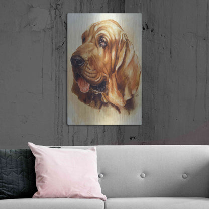 Luxe Metal Art 'Blood Hound' by Barbara Keith, Metal Wall Art,24x36