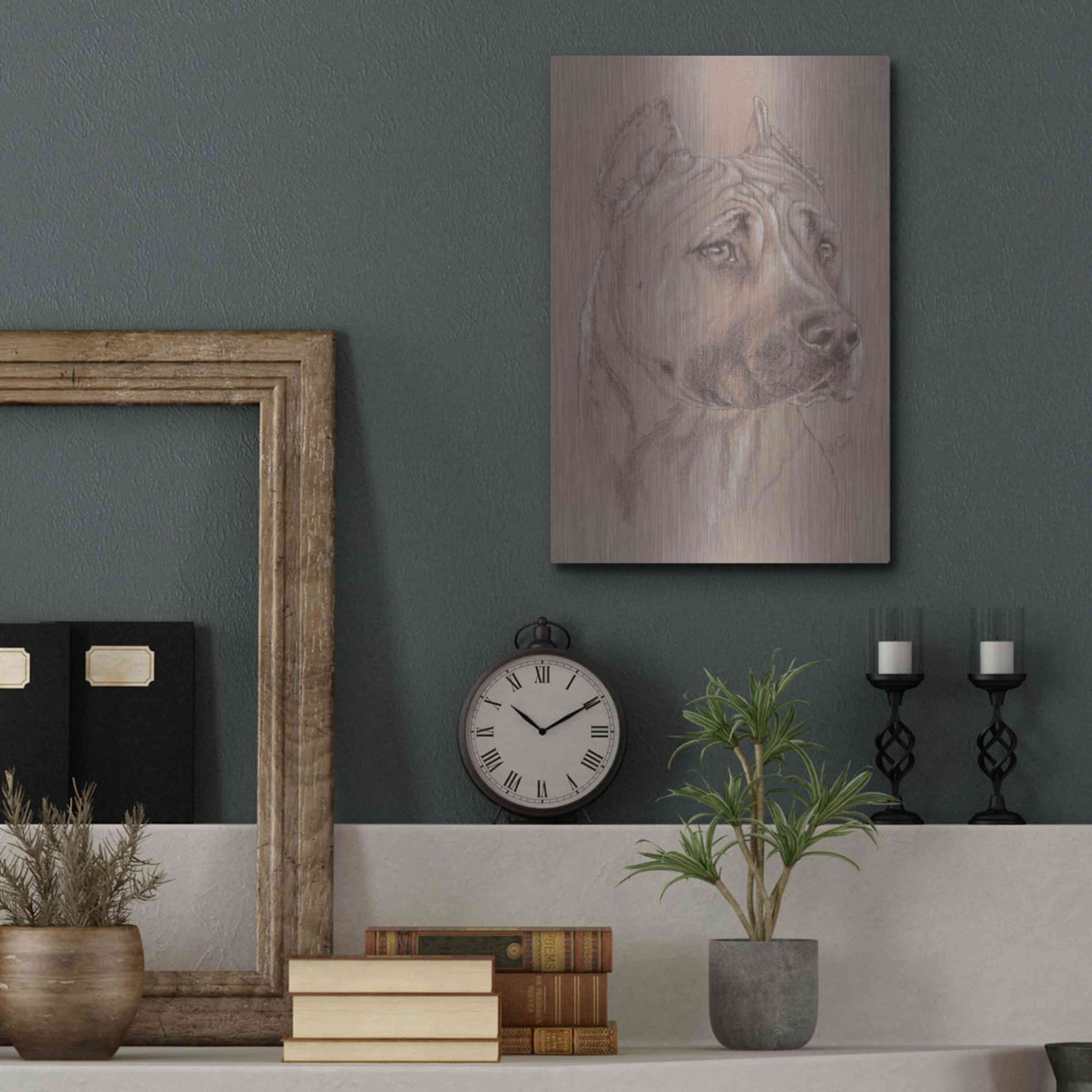 Luxe Metal Art 'Am Staffordshire Terrier' by Barbara Keith, Metal Wall Art,12x16