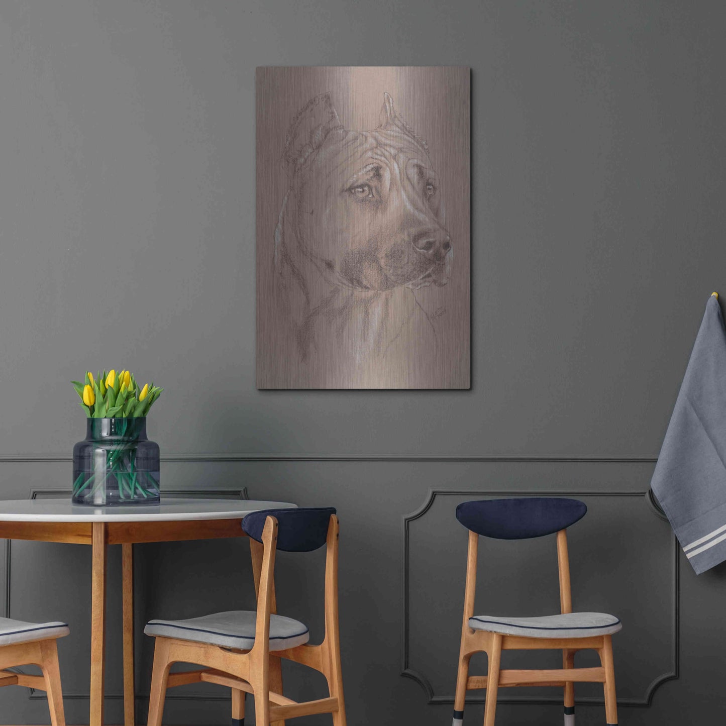 Luxe Metal Art 'Am Staffordshire Terrier' by Barbara Keith, Metal Wall Art,24x36