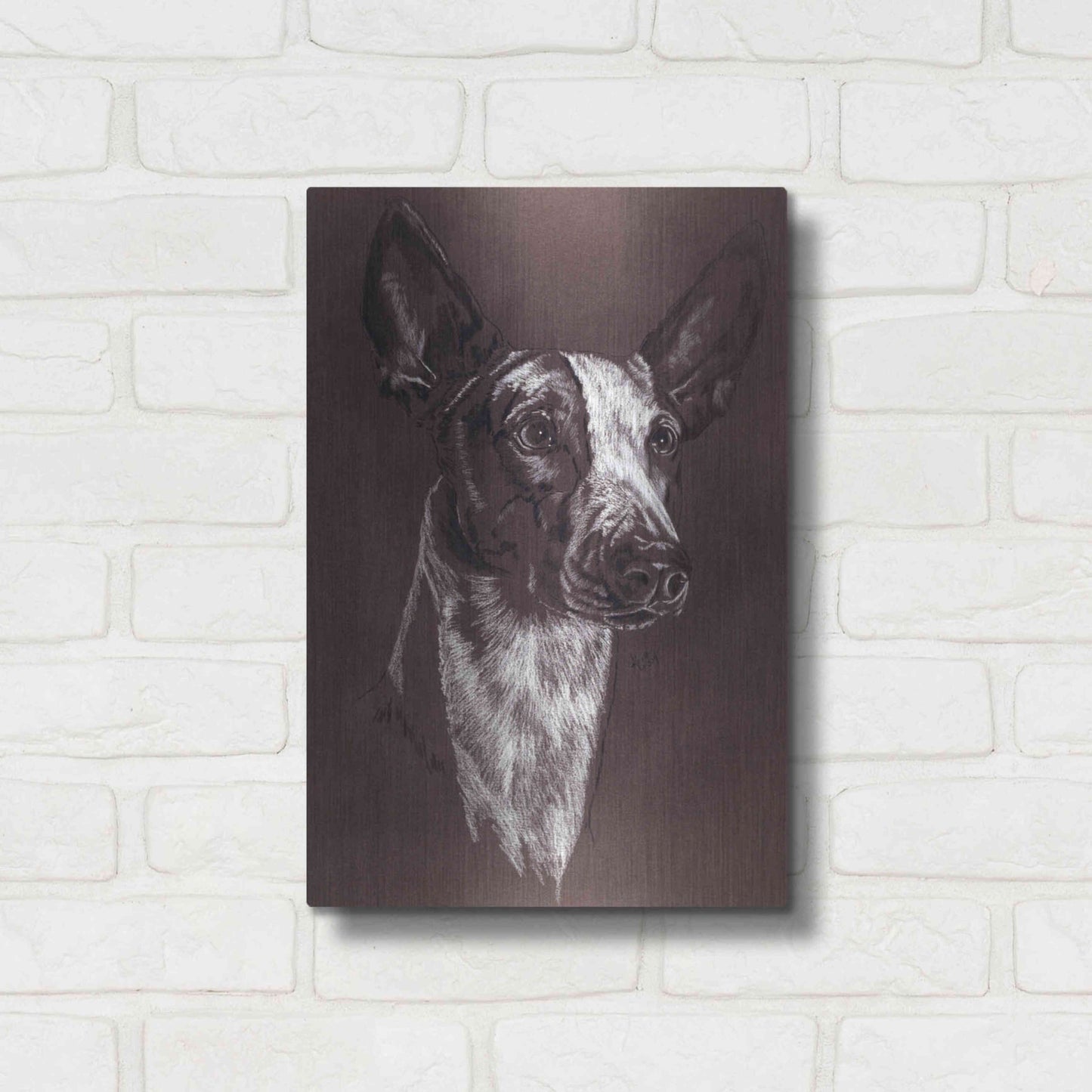 Luxe Metal Art 'Ibizan Hound' by Barbara Keith, Metal Wall Art,12x16