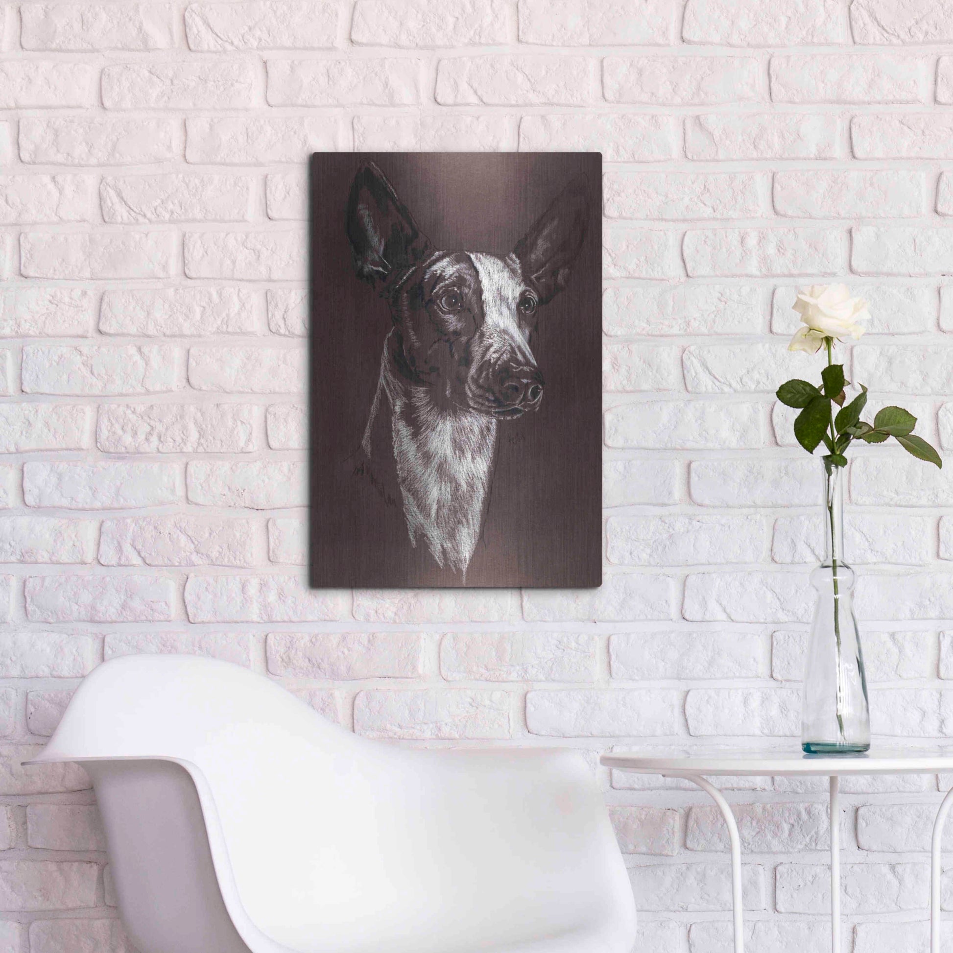 Luxe Metal Art 'Ibizan Hound' by Barbara Keith, Metal Wall Art,16x24