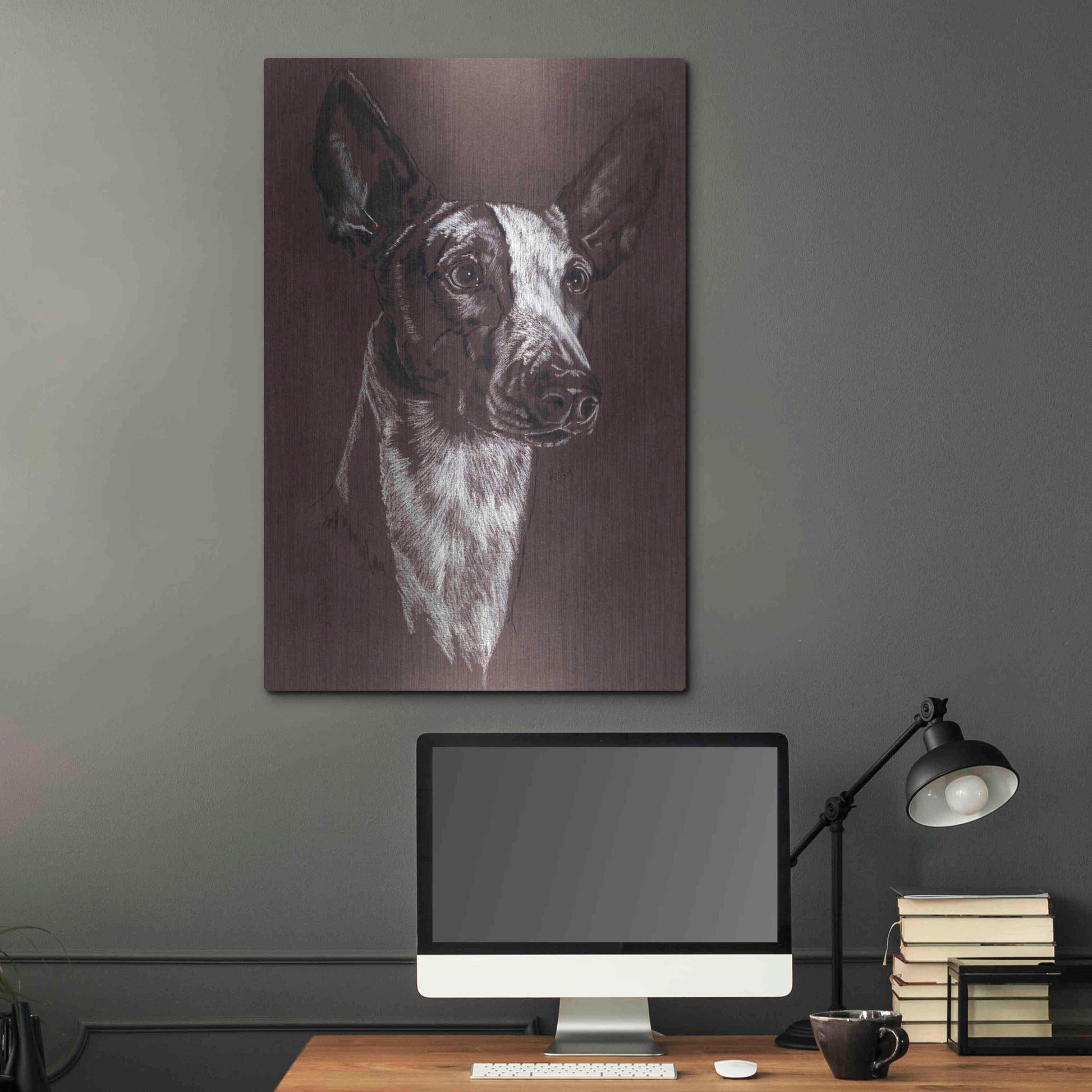 Luxe Metal Art 'Ibizan Hound' by Barbara Keith, Metal Wall Art,24x36