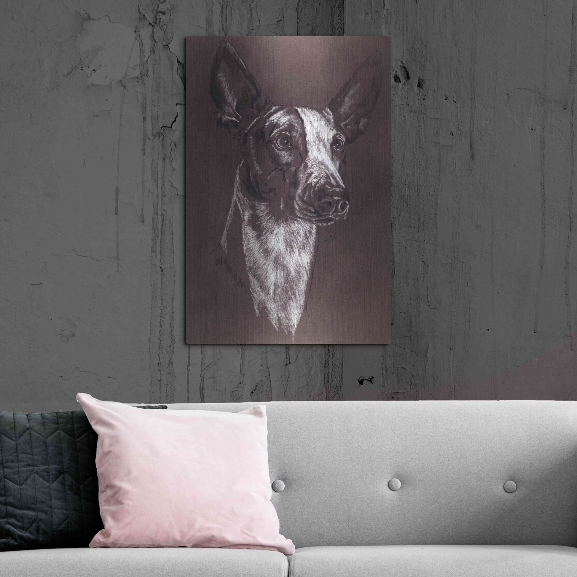 Luxe Metal Art 'Ibizan Hound' by Barbara Keith, Metal Wall Art,24x36