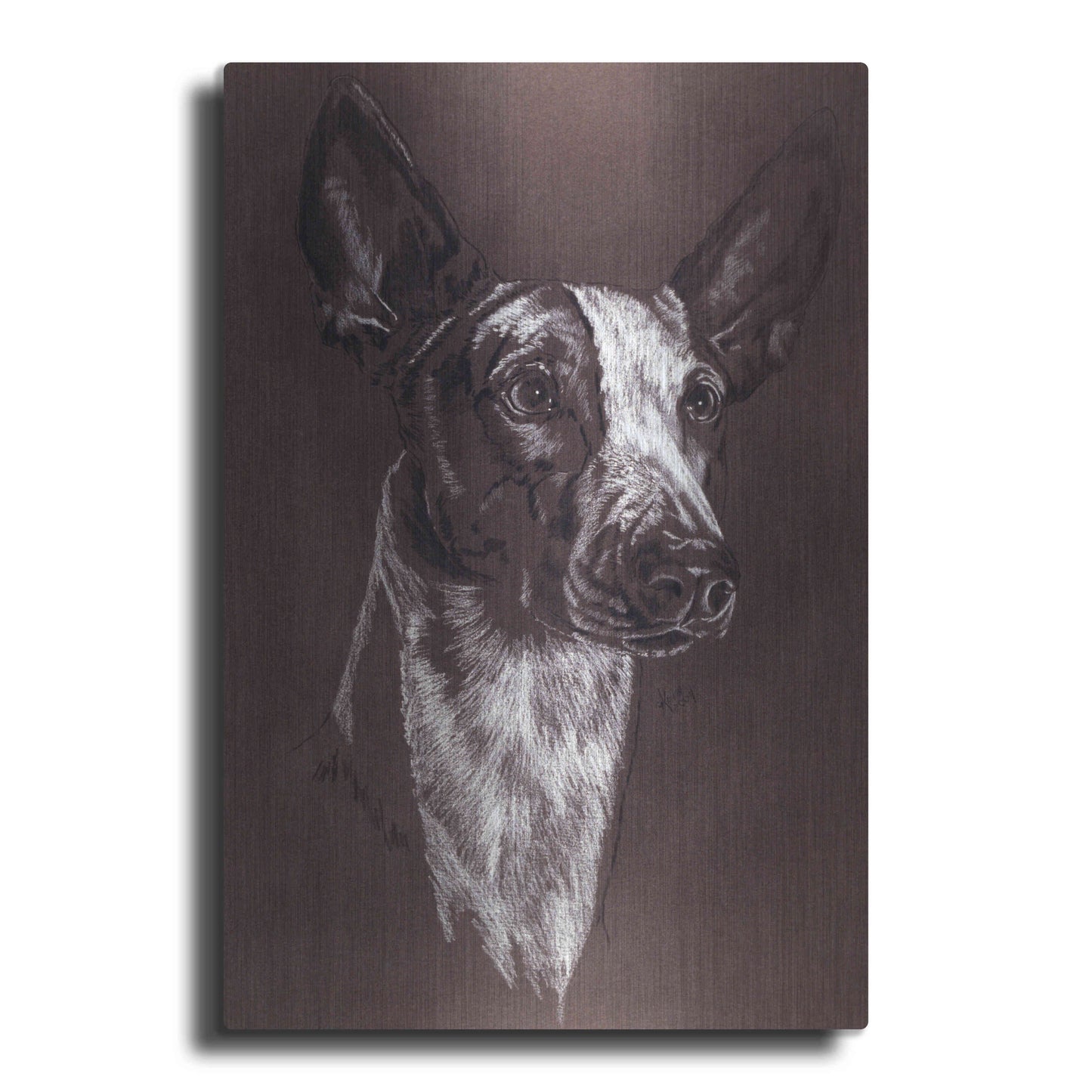 Luxe Metal Art 'Ibizan Hound' by Barbara Keith, Metal Wall Art