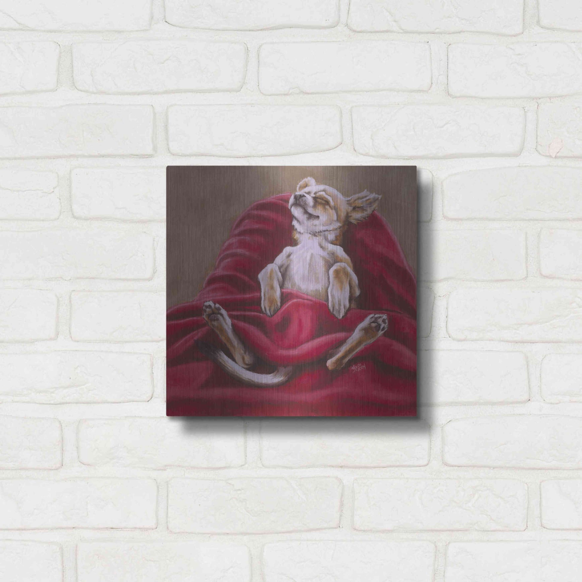 Luxe Metal Art 'Nap Hard' by Barbara Keith, Metal Wall Art,12x12