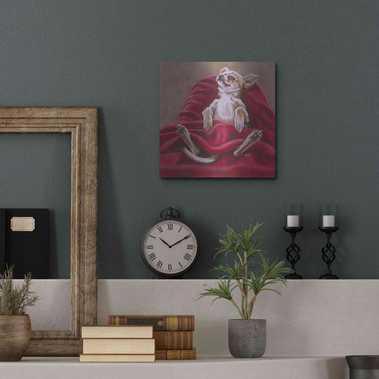 Luxe Metal Art 'Nap Hard' by Barbara Keith, Metal Wall Art,12x12