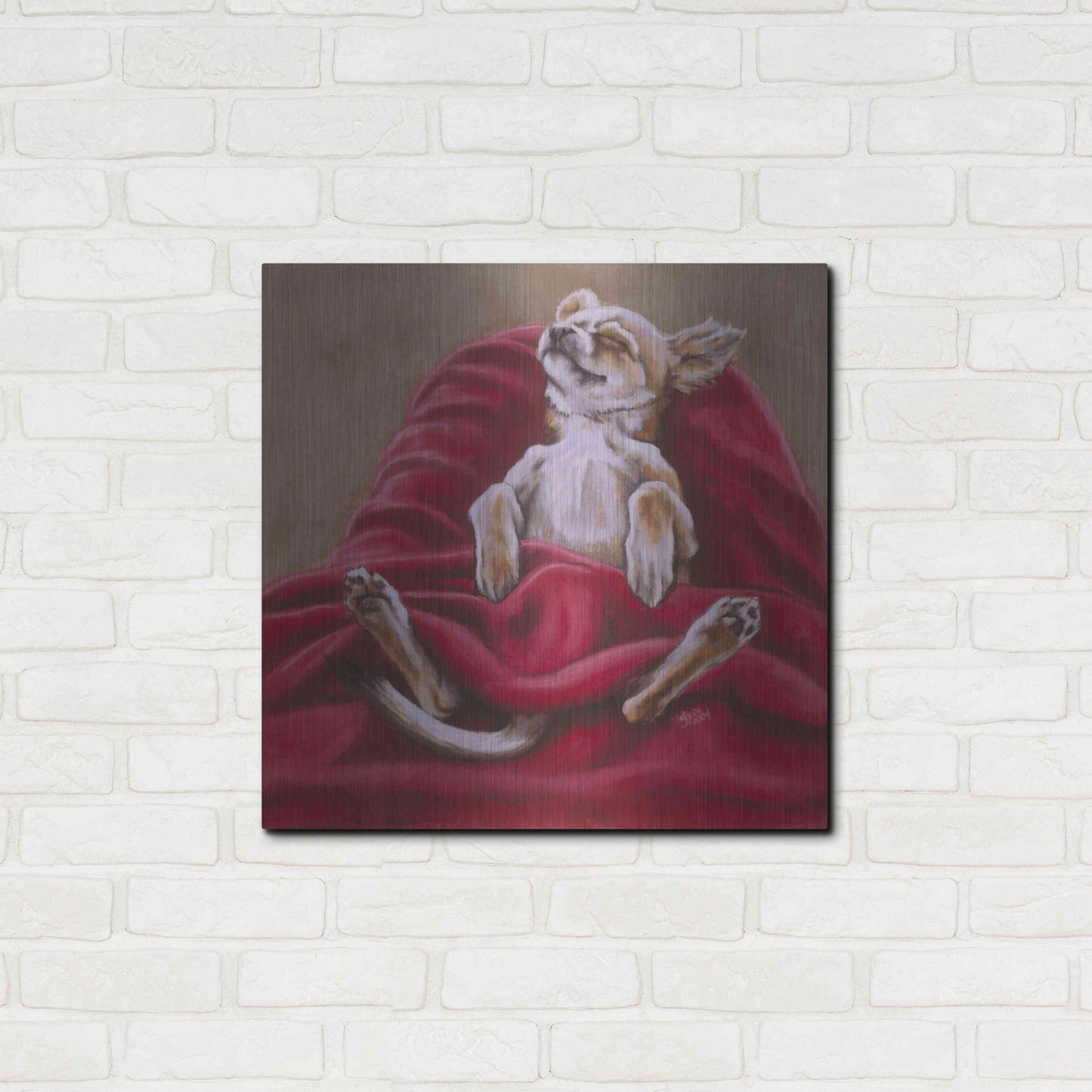 Luxe Metal Art 'Nap Hard' by Barbara Keith, Metal Wall Art,24x24